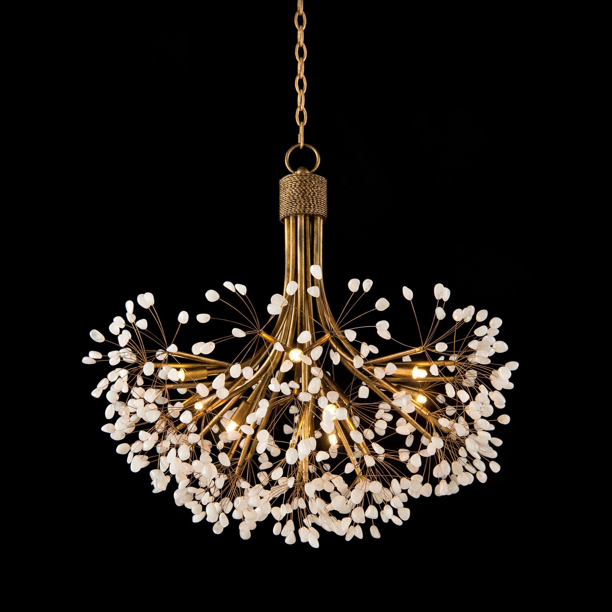 Stone, Quartz Nine-Light Chandelier