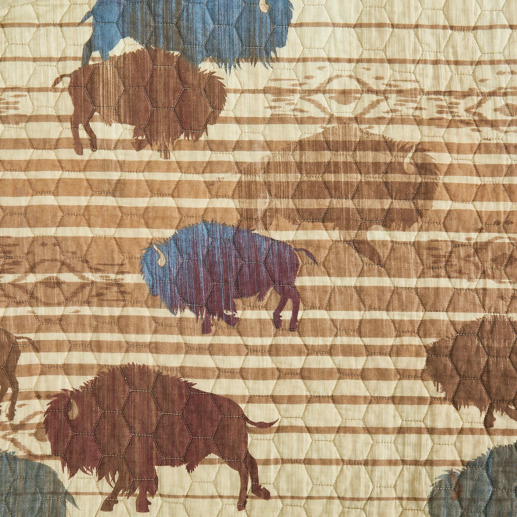 Home On The Range - King Reversible Quilt Set (Set of 3) - Tan