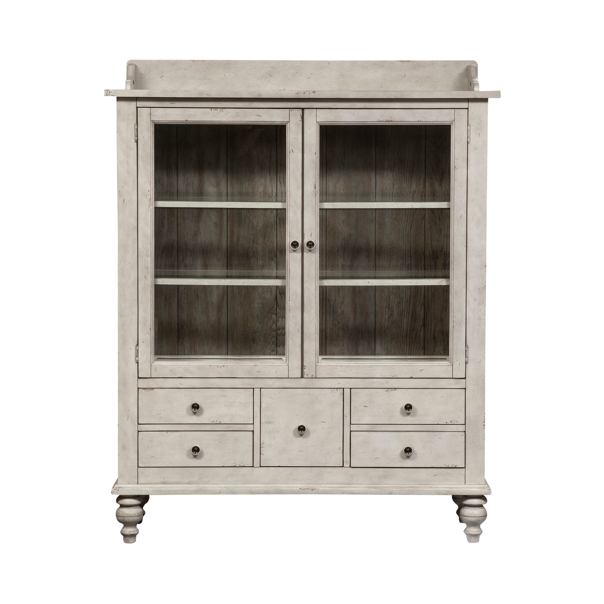 Whitney - Display Cabinet - Antique Linen / Weathered Gray
