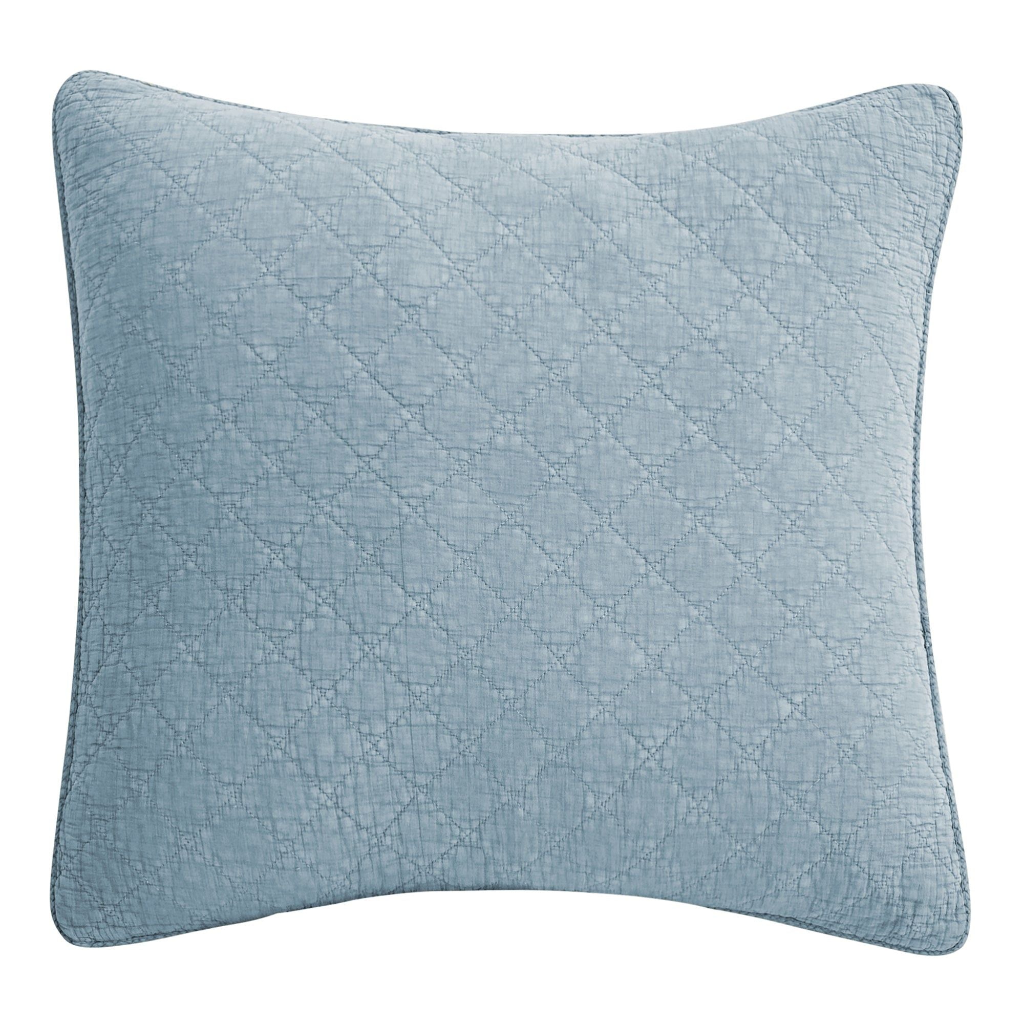 Cotton Gauze - Stonewashed Euro Sham - Mineral Blue