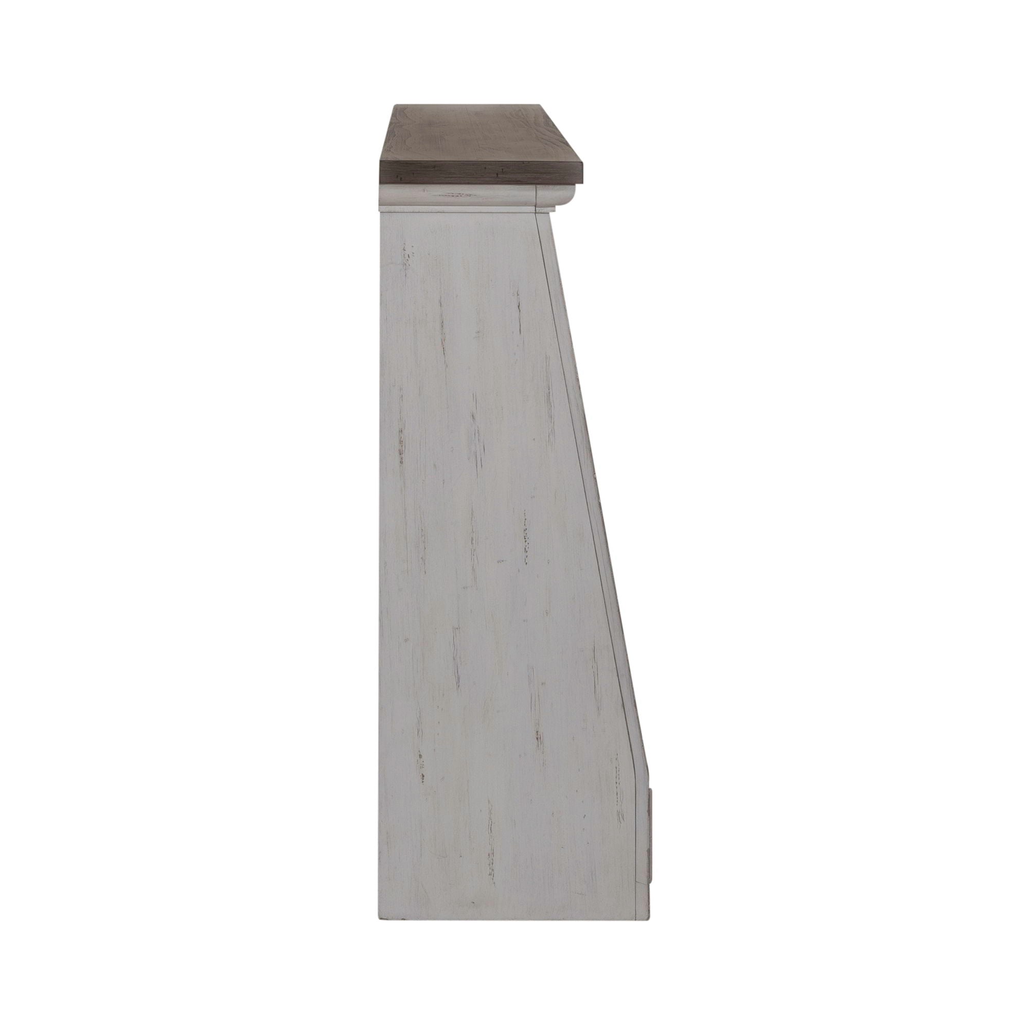 River Place - Angled Server Hutch - Riverstone White & Tobacco
