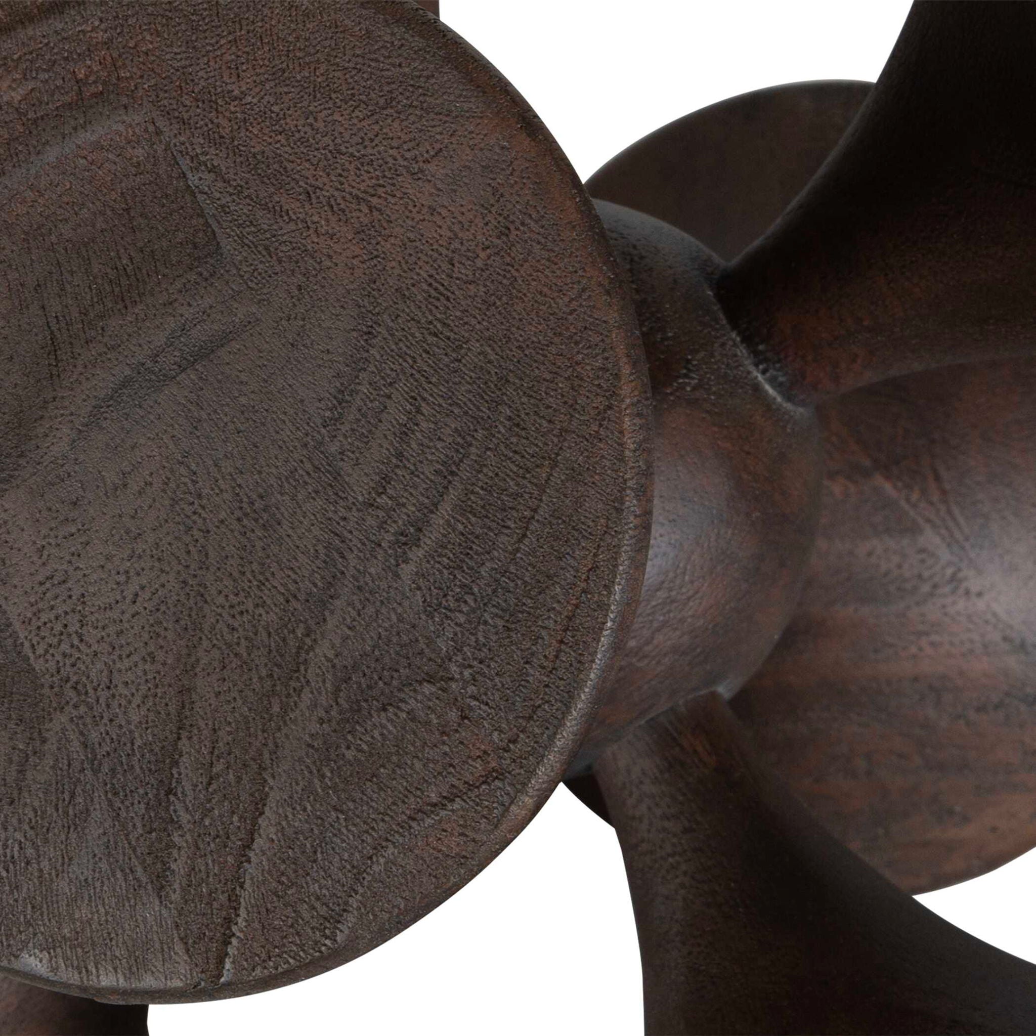 Balanced Harmony - Wooden Sculptures (Set of 2) - Dark Brown