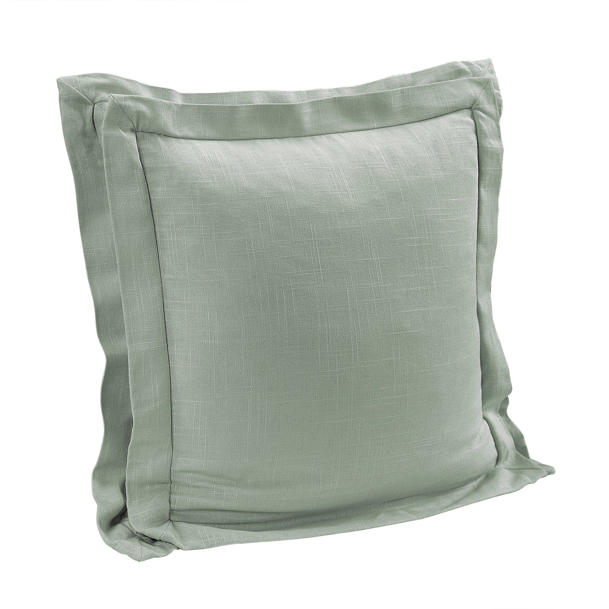 Luna - Double Flanged Washed Linen Pillow - Sage