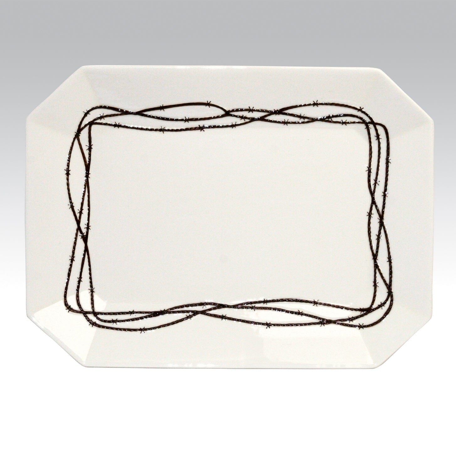 Rustic Barbwire - Barbwire Serving Platter - Cream