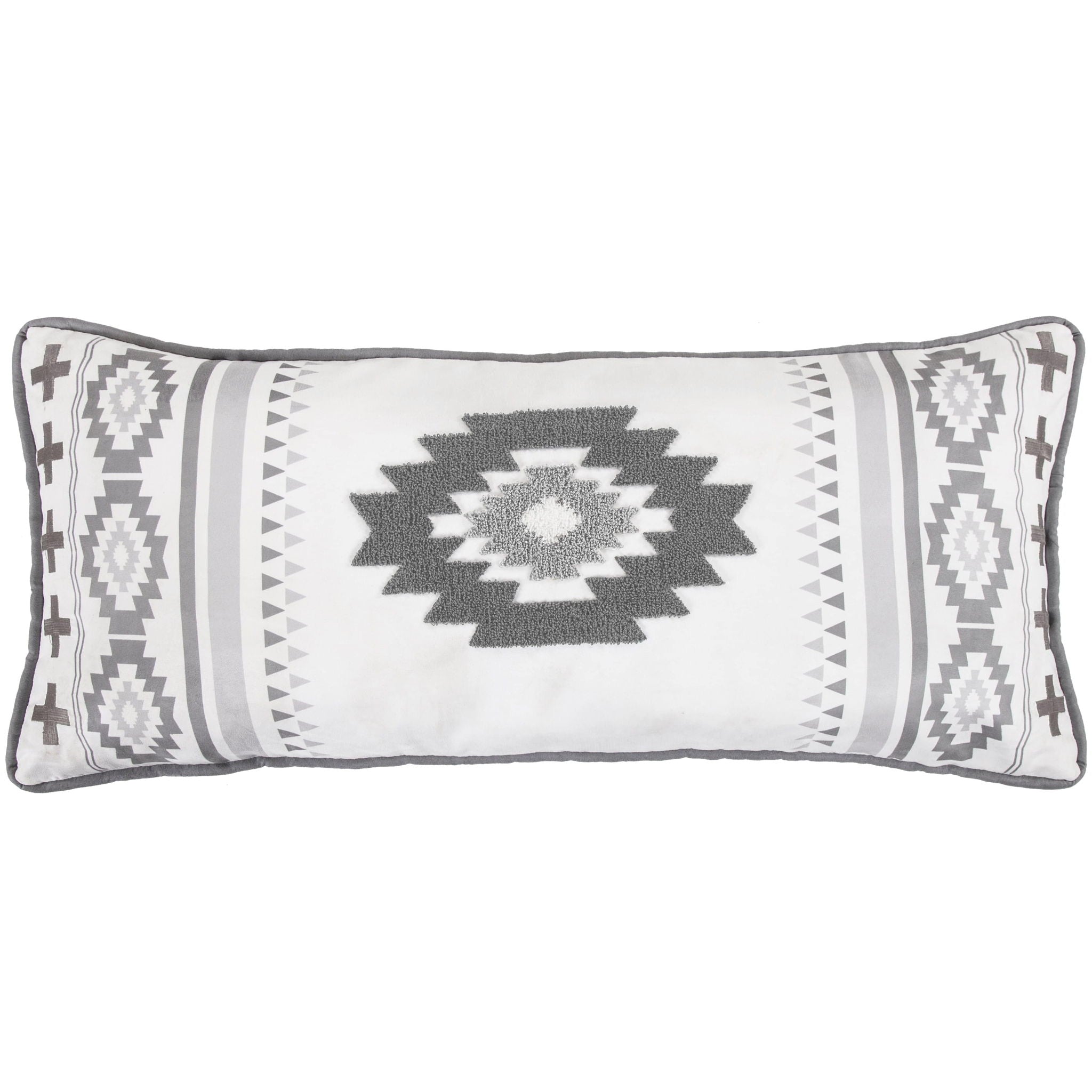 Free Spirit - Lumbar Pillow - Gray / White
