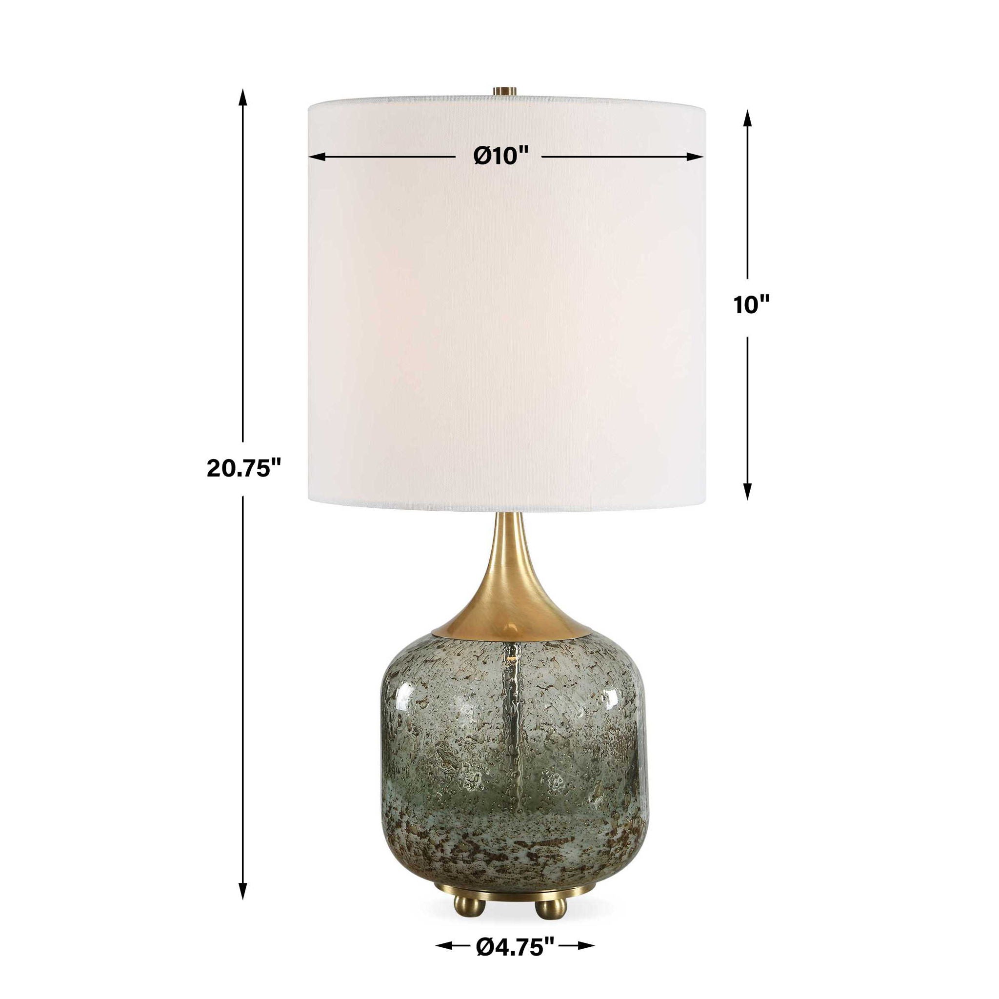 Glenn - Mottled Glass Table Lamp - Green