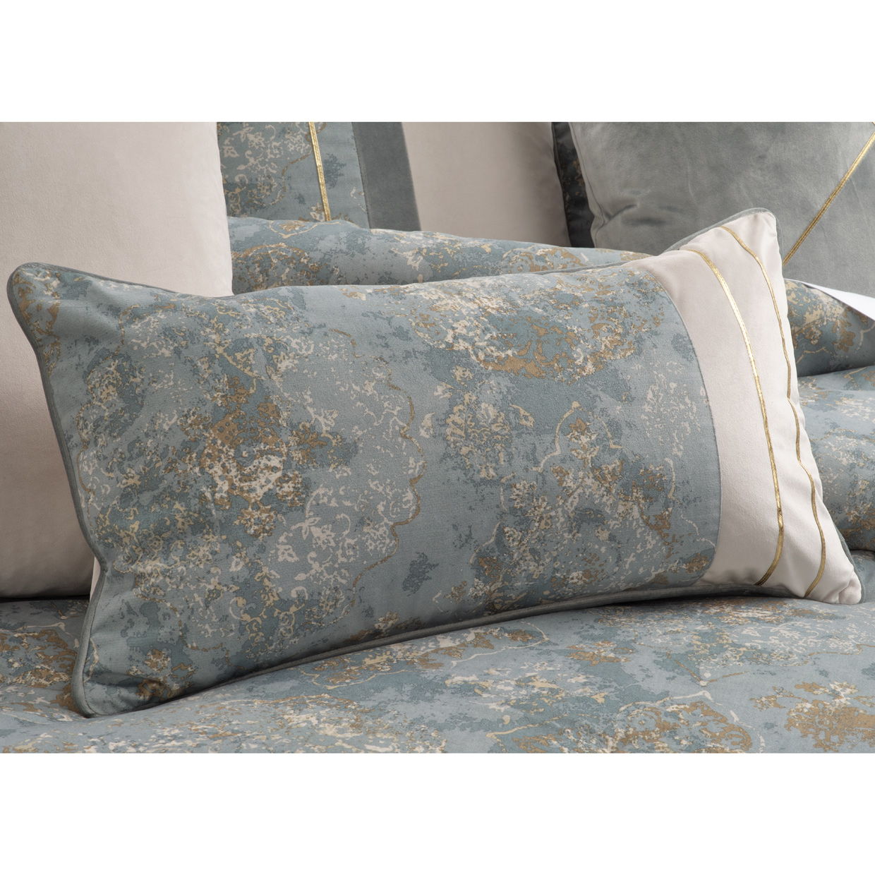Debonair - 9-Piece Queen Comforter Set - Mist
