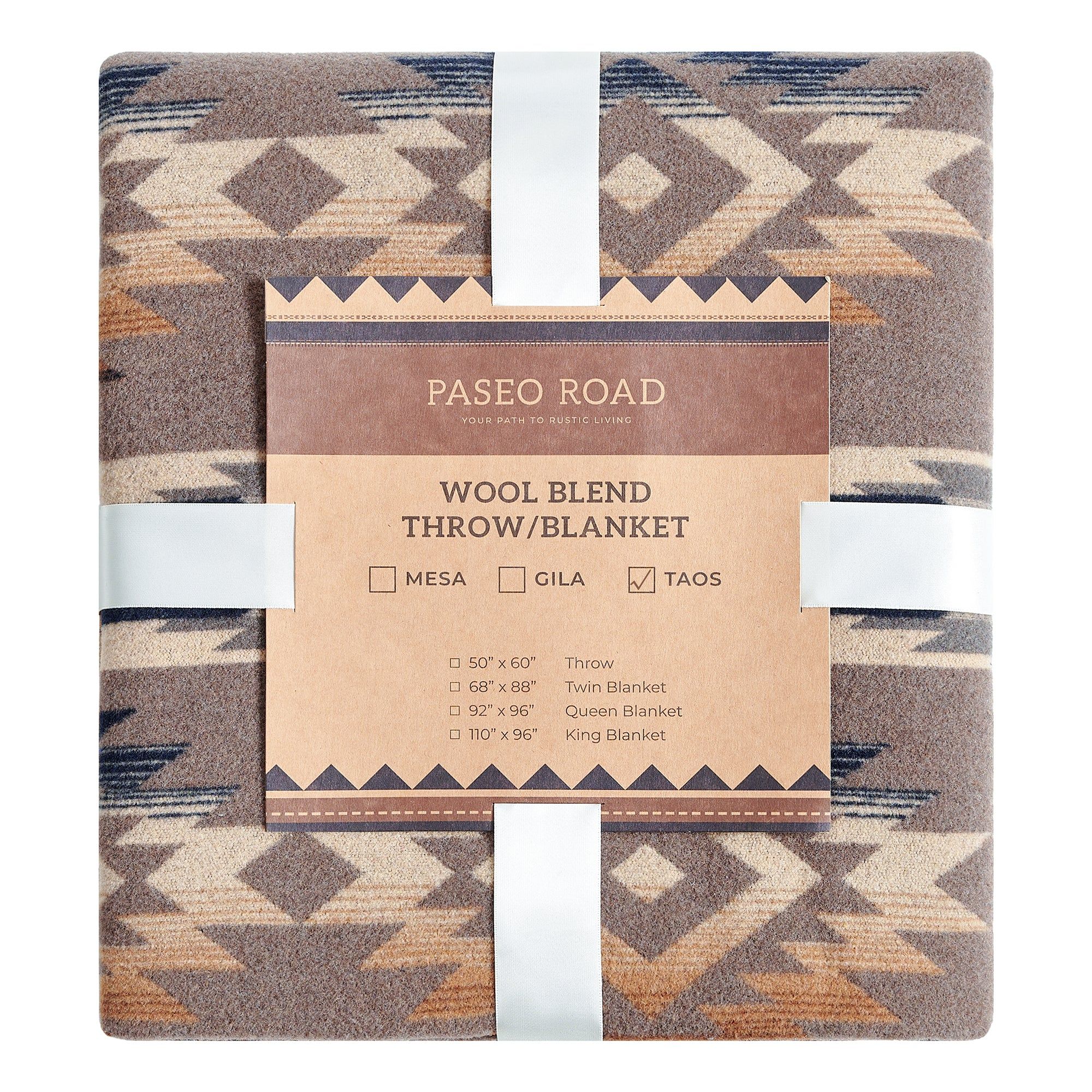 Taos - Twin Wool Blend Blanket - Multi Color