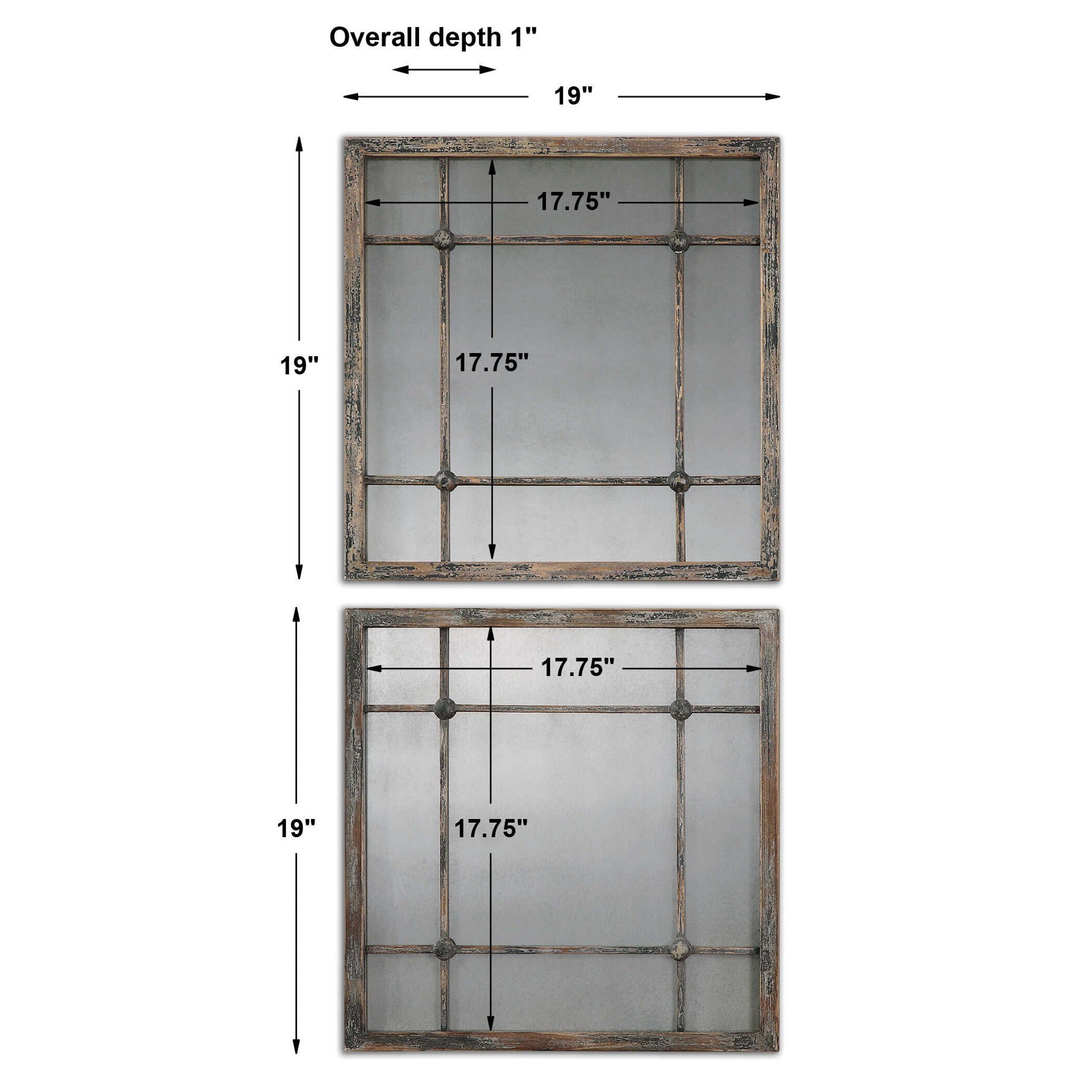Saragano - Square Mirrors (Set of 2) - Light Brown