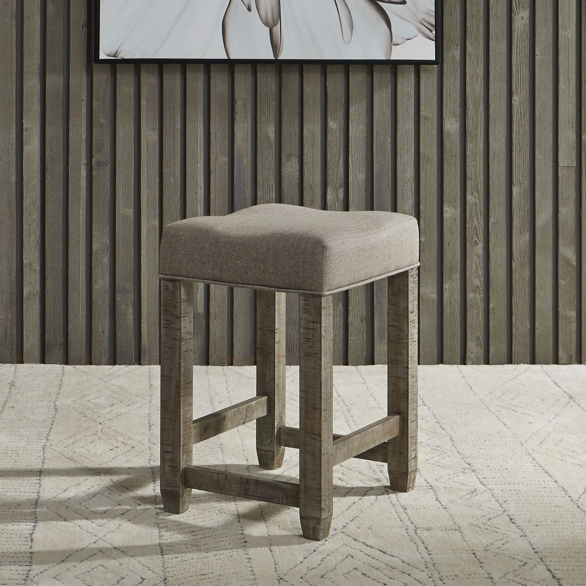 Parkland Falls - Upholstered Console Stool - Weathered Taupe