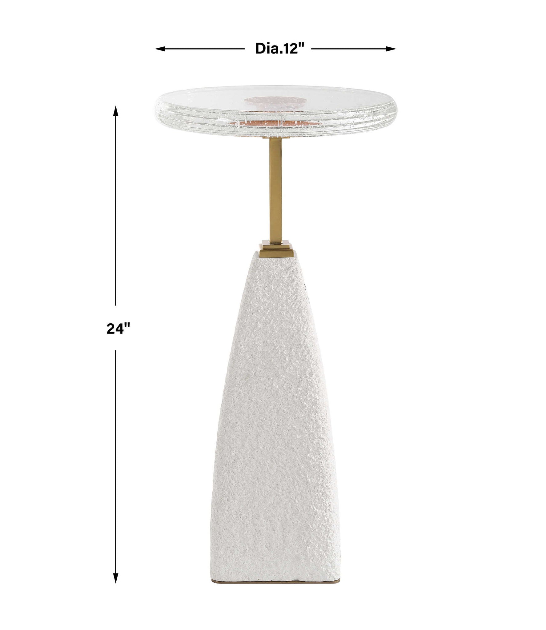 Sora - Glass Drink Table - White