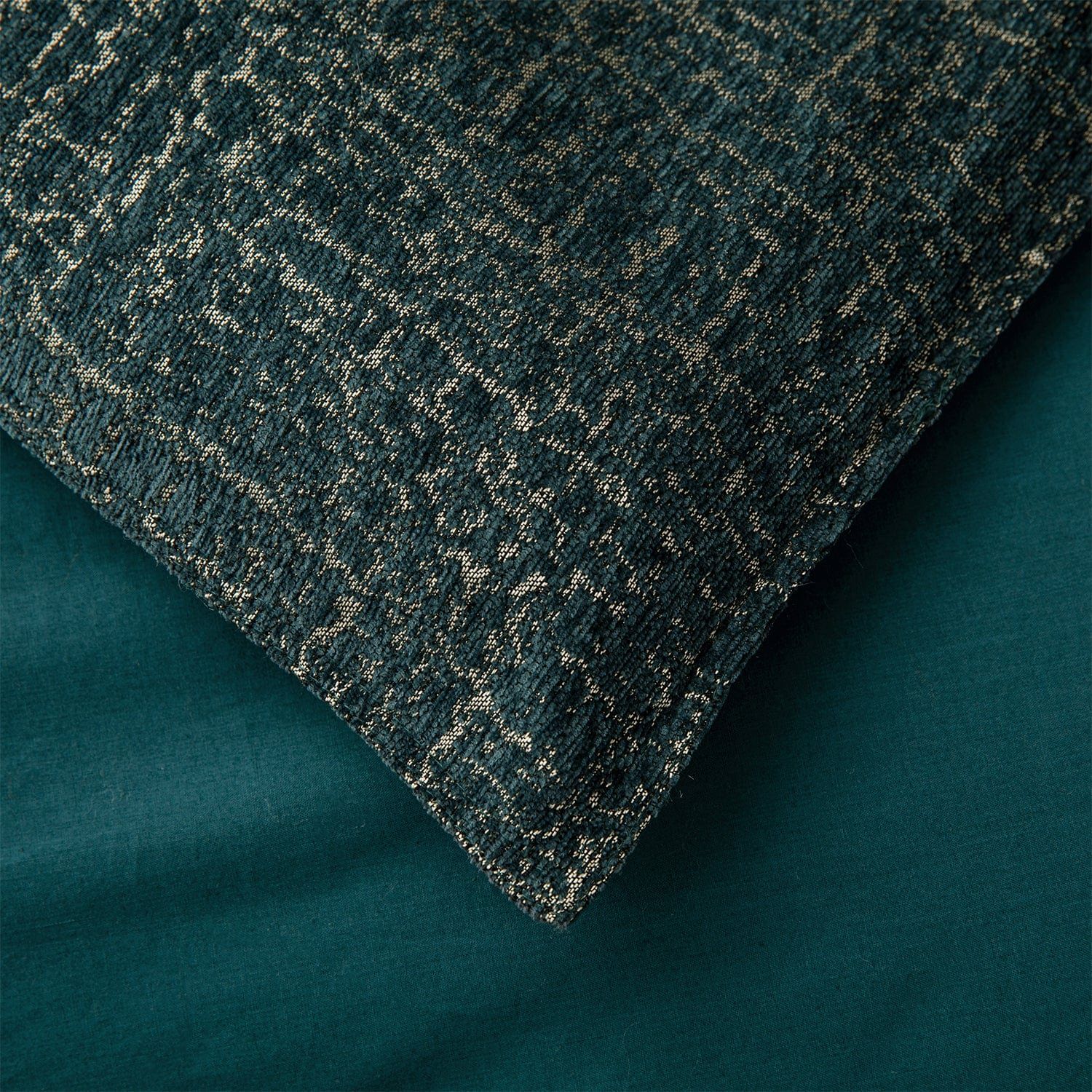 Hayworth - Queen Comforter Set (Set of 3) - Deep Teal / Gold
