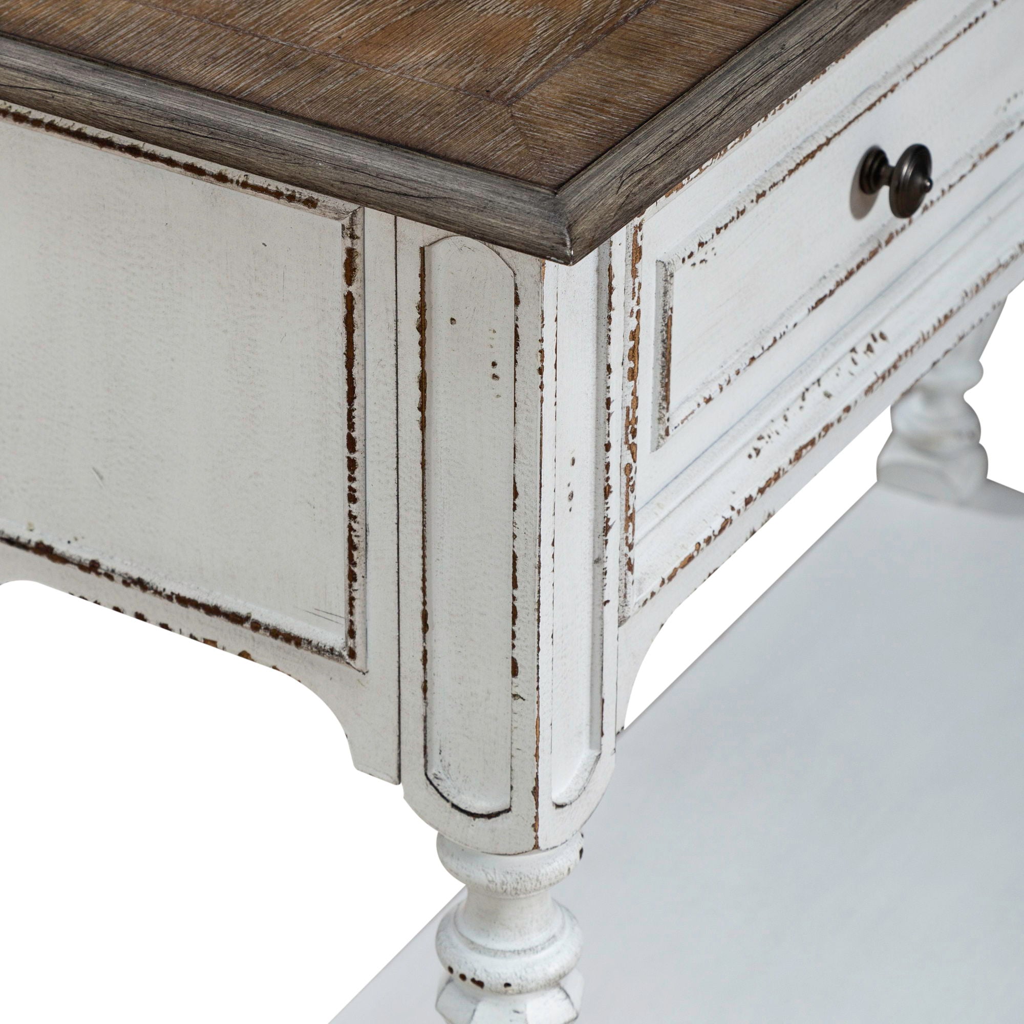 Magnolia Manor - Hall Console Bottom With Shelf For Display & Storage - Antique White