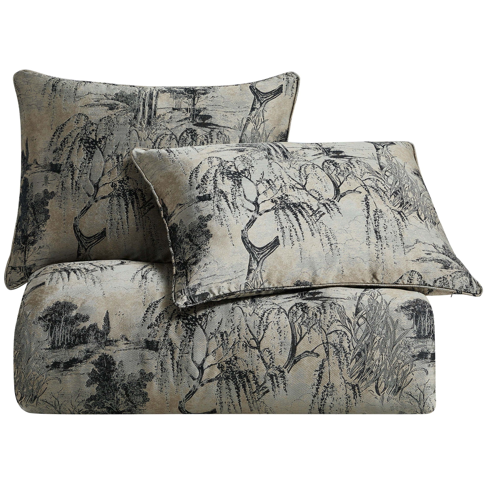 Pastoral Jacquard - Queen Comforter Set (Set of 3) - Champagne