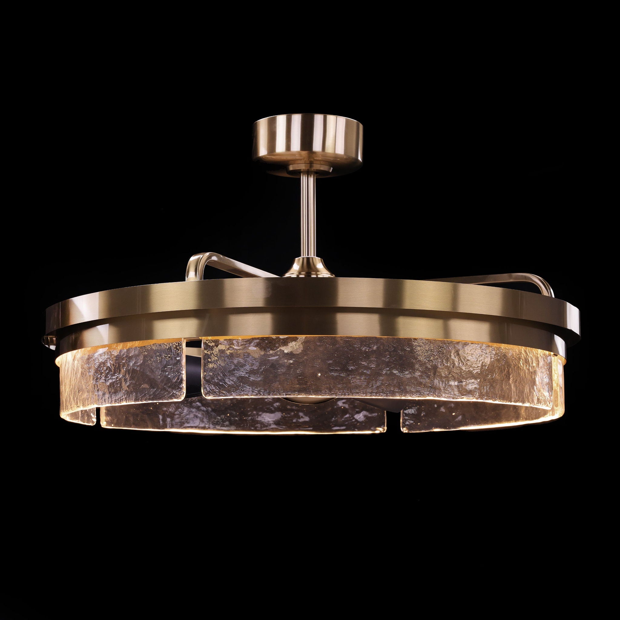 Sinclair Chandelier with Fan, Brass