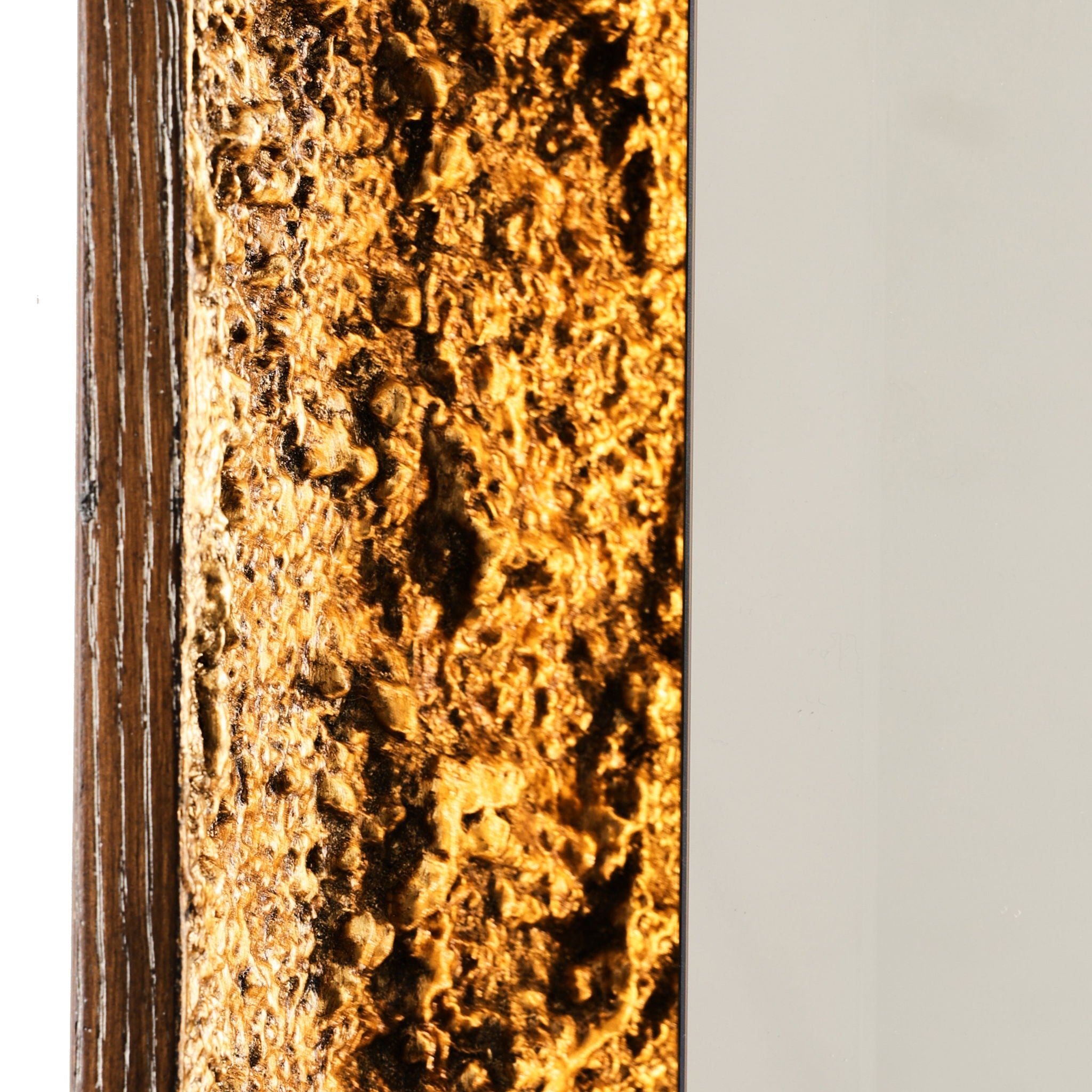 Gilded Oak Lighted Mirror, Rectangular