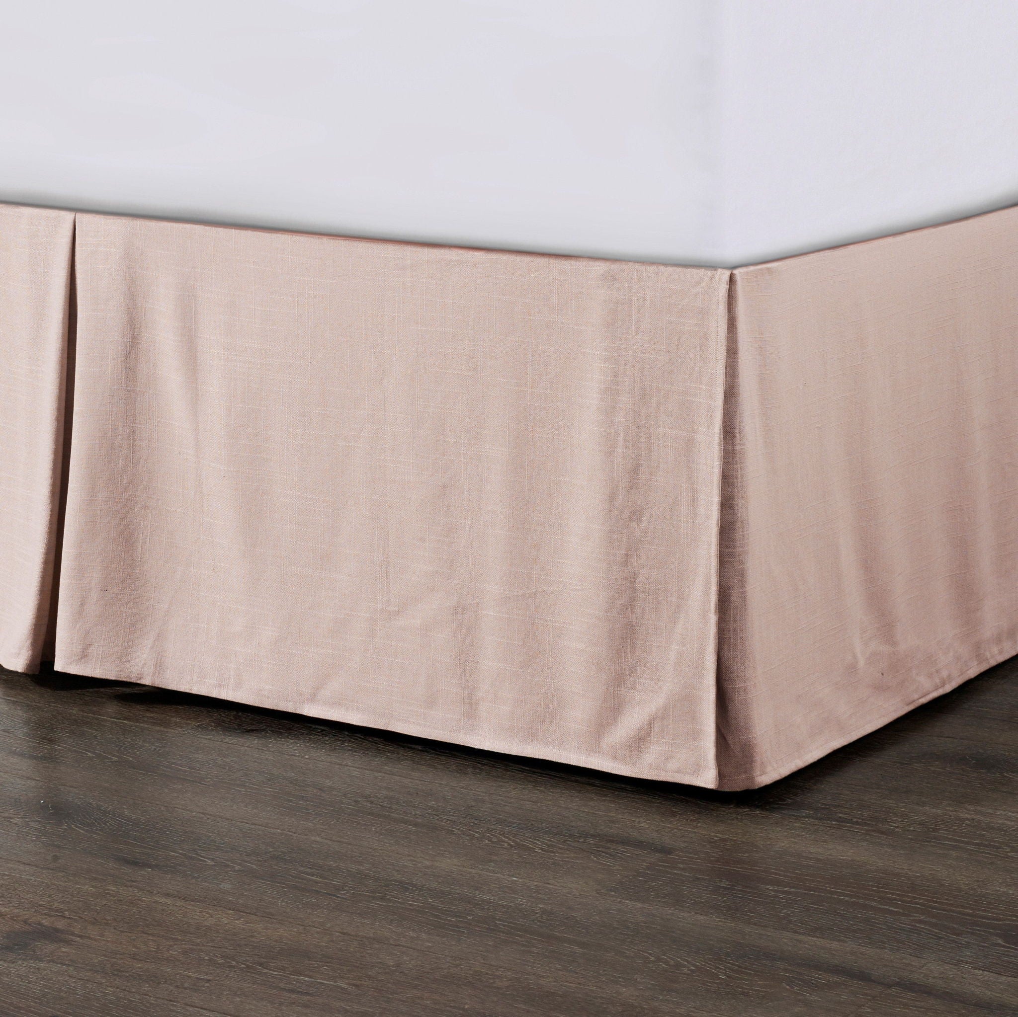 Hera - King Washed Linen Tailored Bed Skirt - Blush