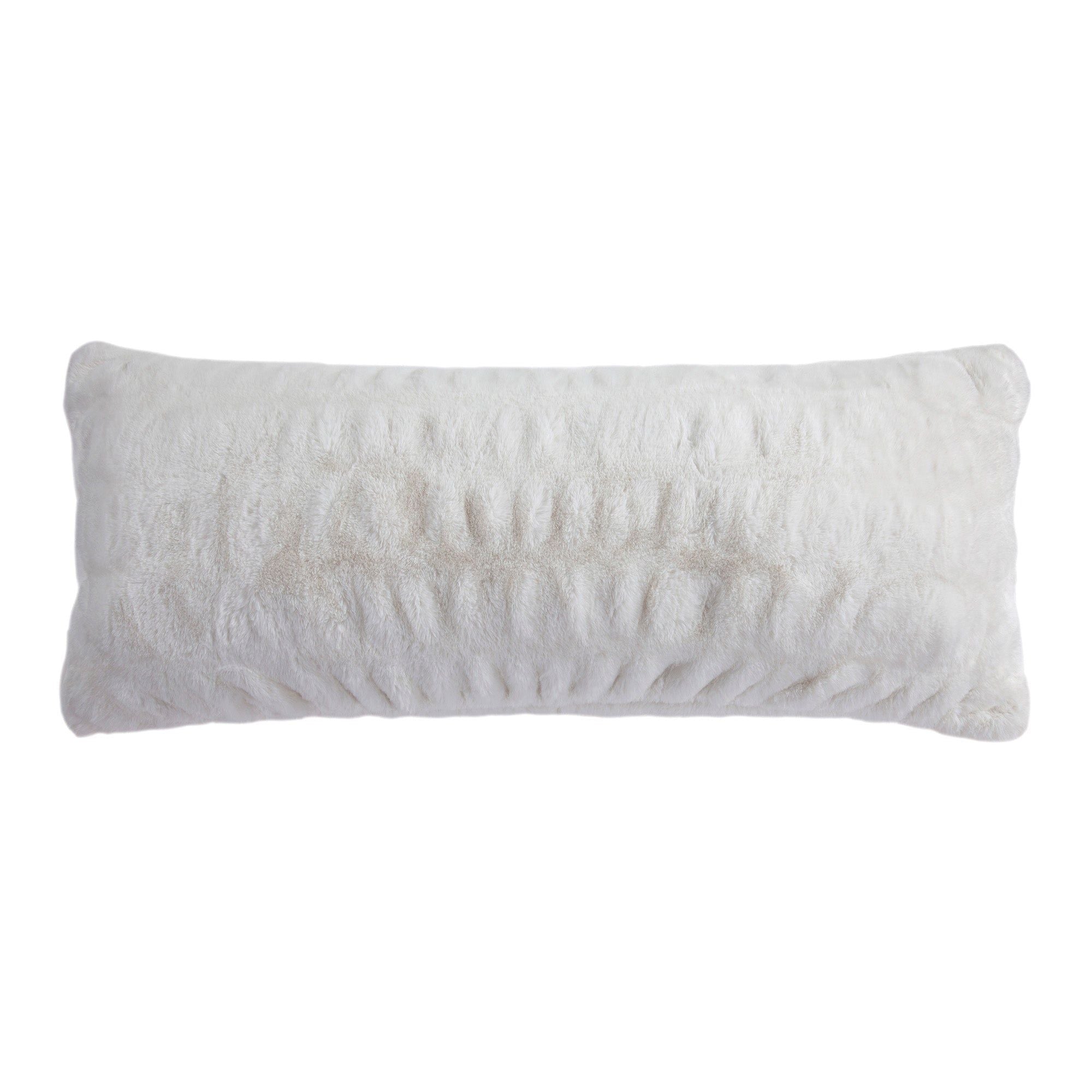 Ruched Rabbit - Lumbar Pillow With Down Insert - White