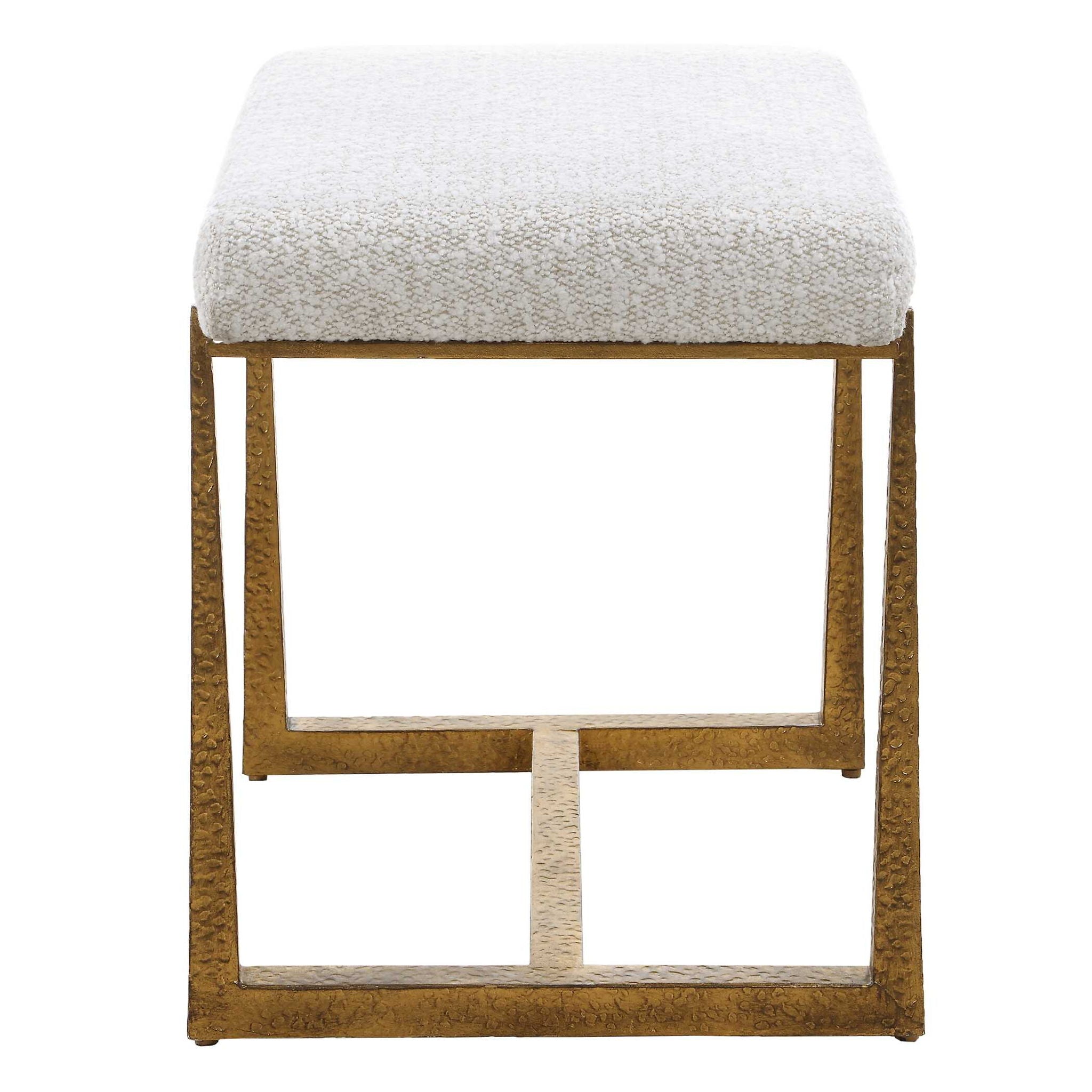 Midas - Small Bench - Gold / White