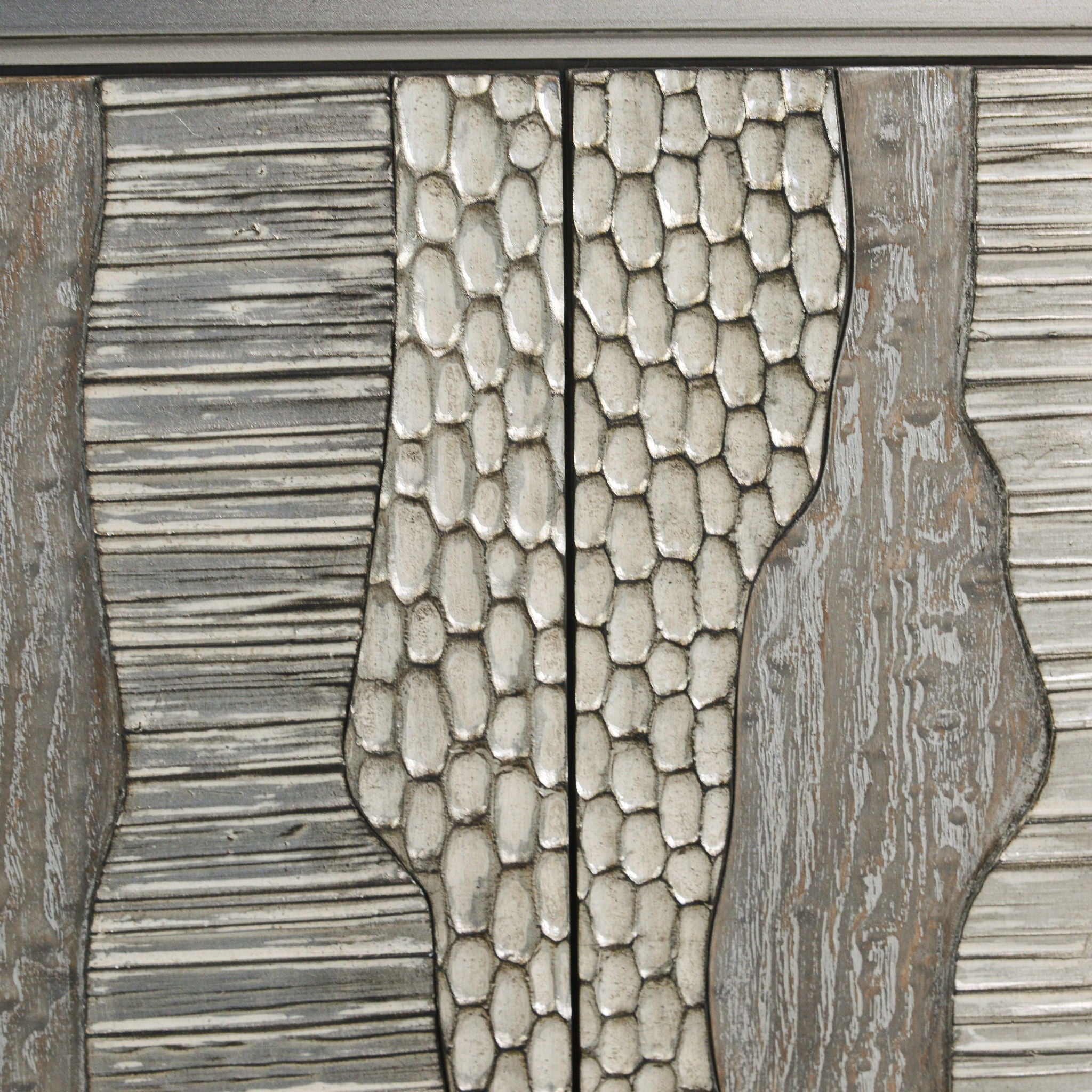 River's Edge Four-Door Credenza, Silver