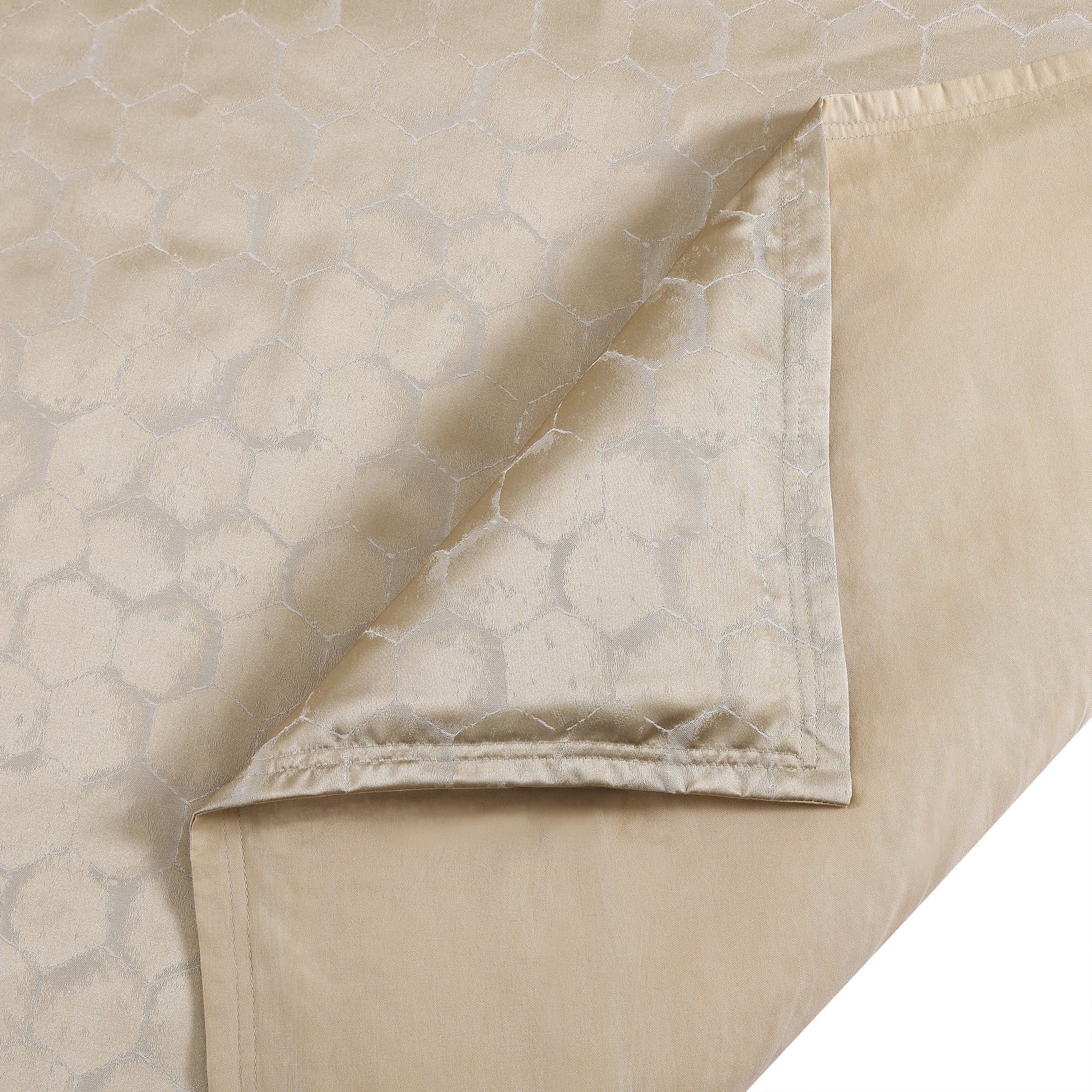 Honeycomb - Queen Jacquard Comforter Set (Set of 3) - Light Gold