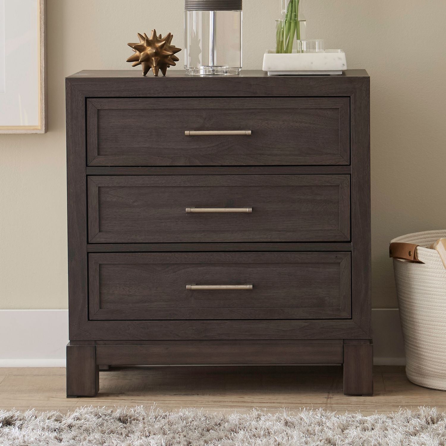 Modern Edge - Nightstand With Charging Station - Caffe