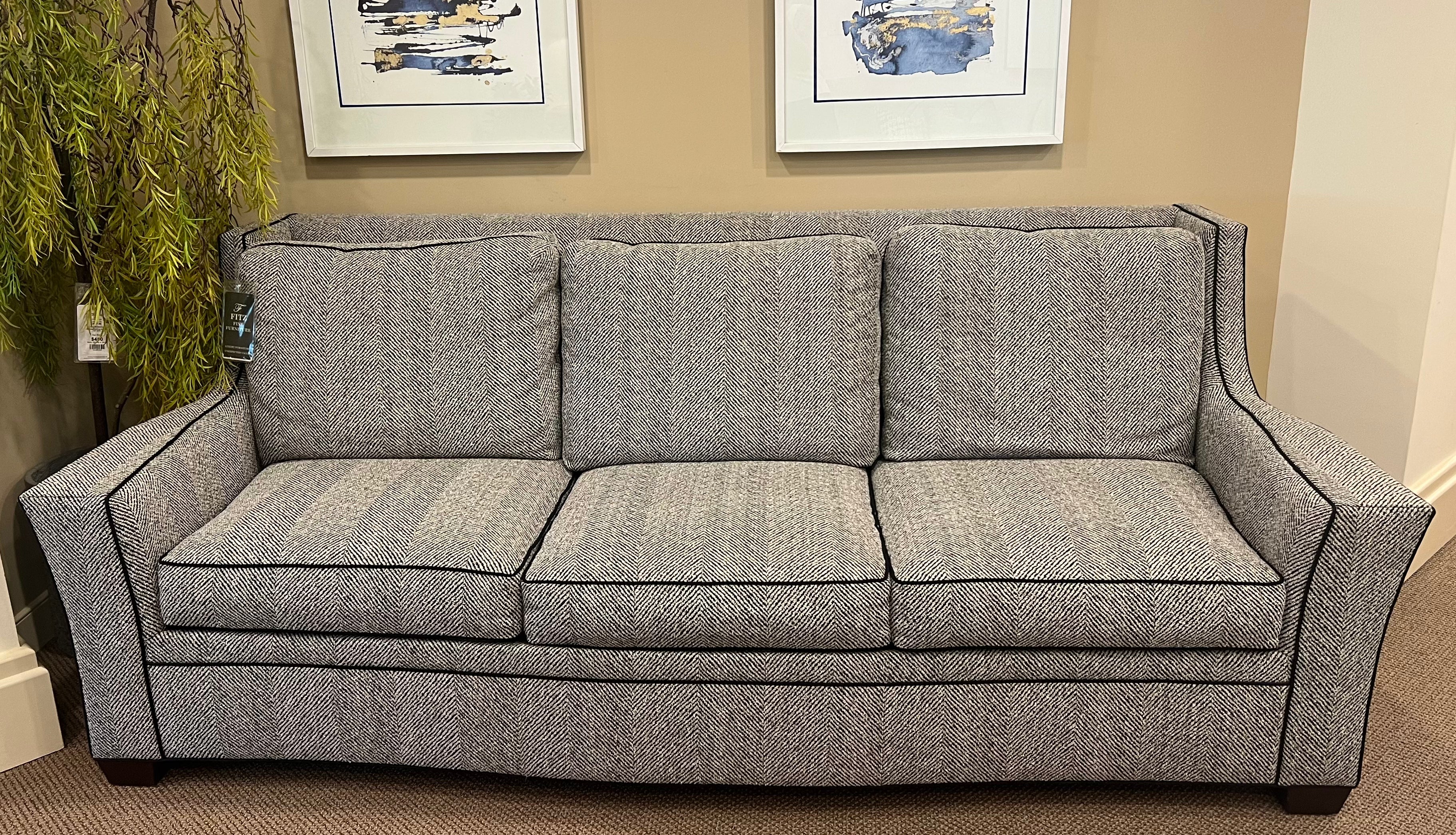 Black and White Upholstered Sofa - Paul Robert