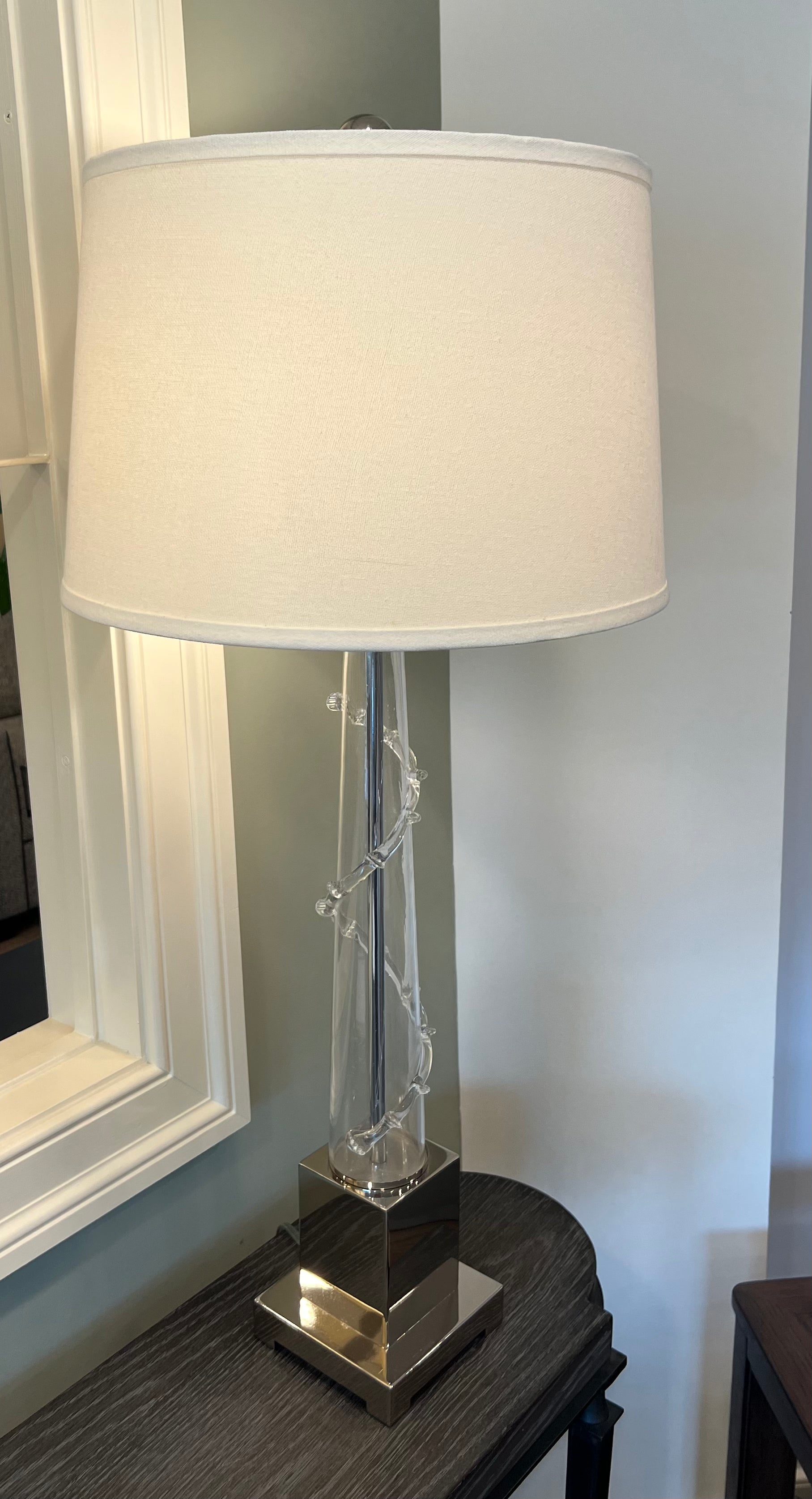 Glass Table Lamps with Steel Base - STI