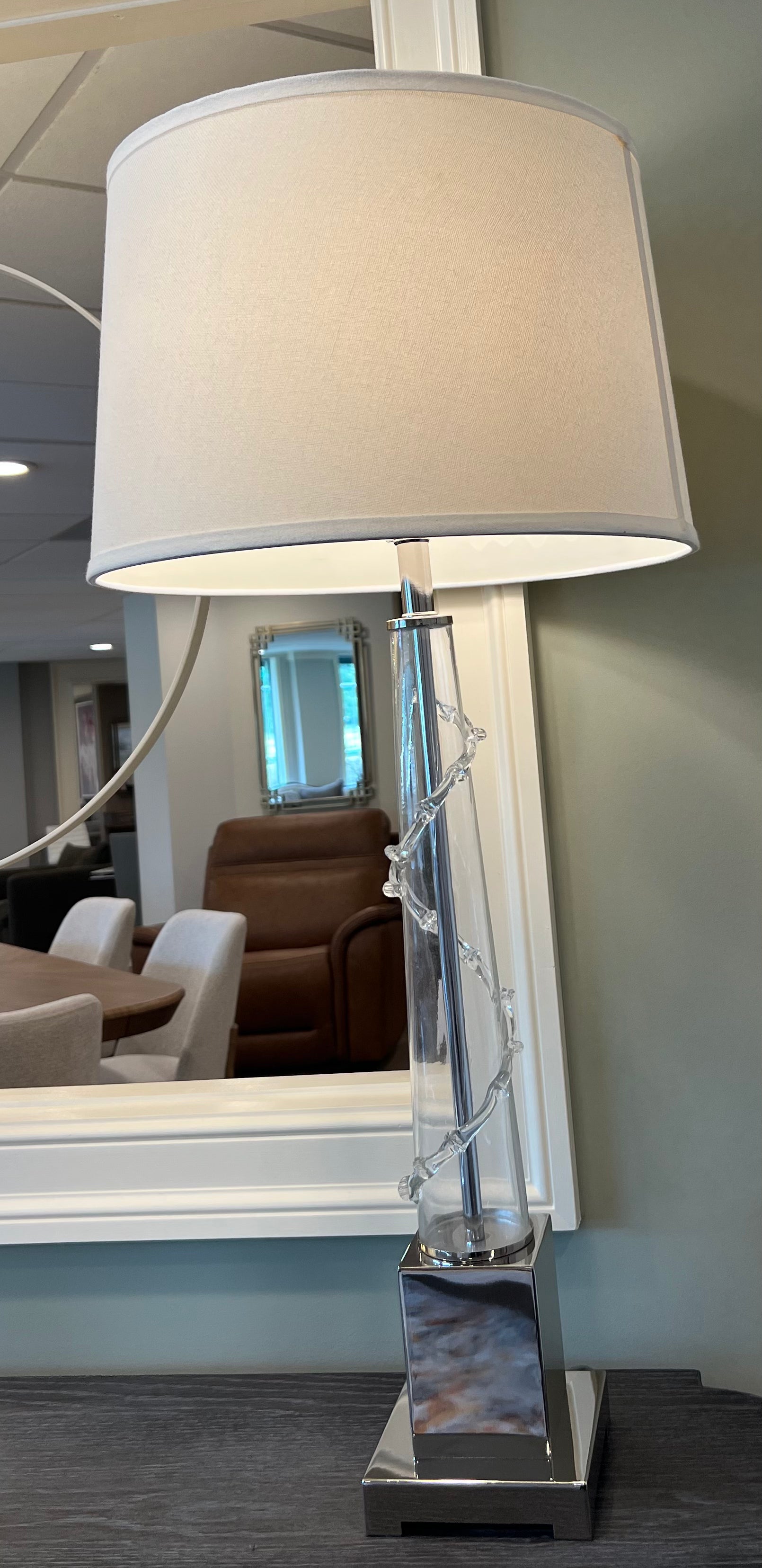 Glass Table Lamps with Steel Base - STI