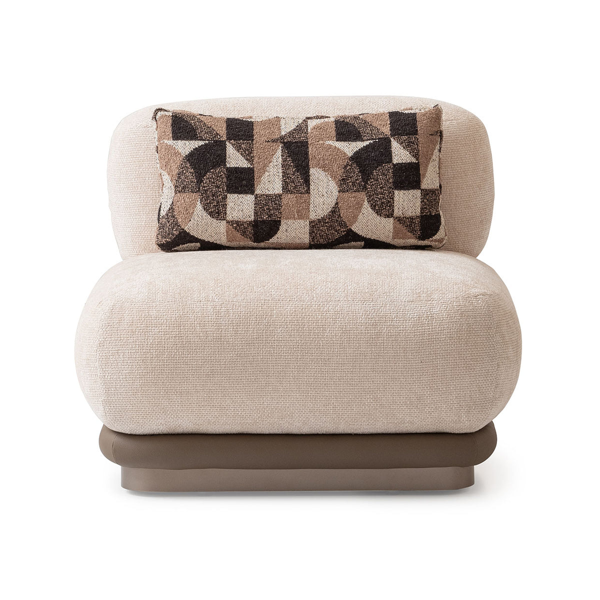 Michael Amini Bristol Point Armless Chair Saddle Brown