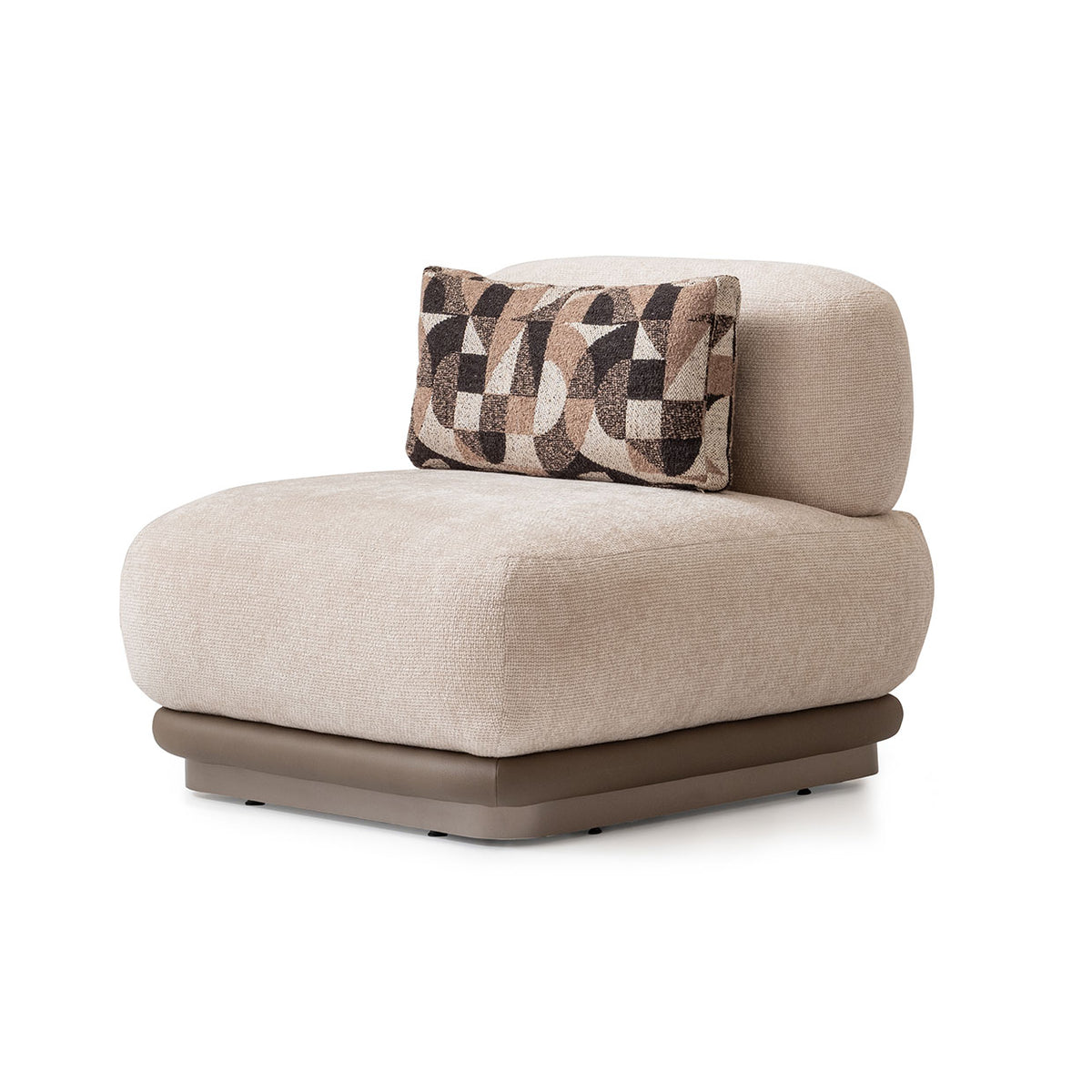 Michael Amini Bristol Point Armless Chair Saddle Brown — detail or alternate view