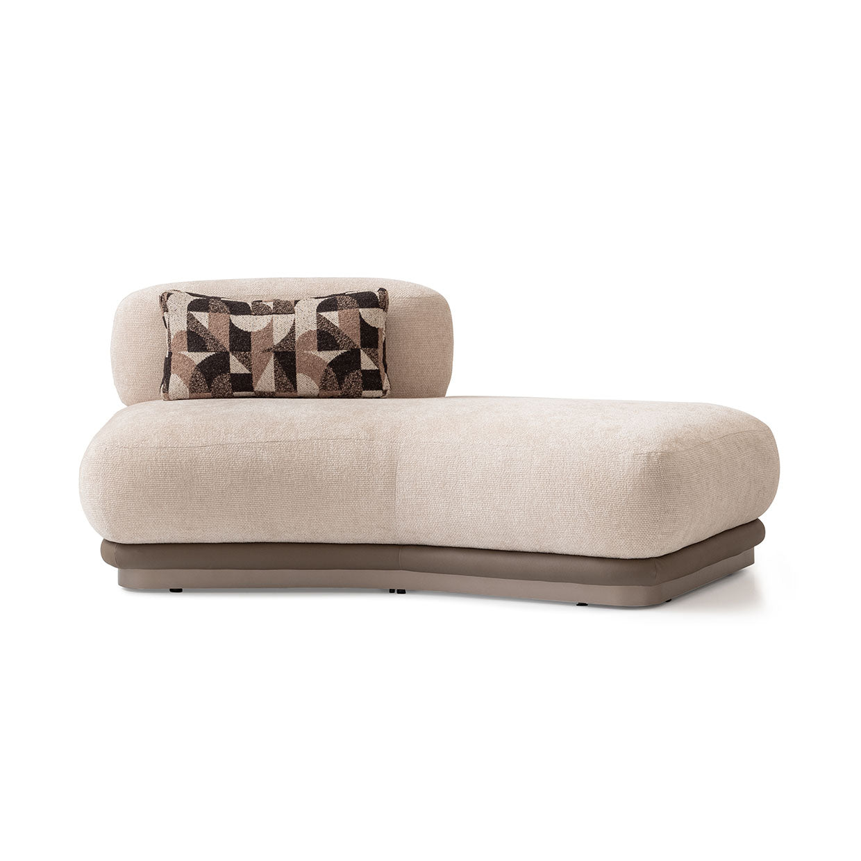 Michael Amini Bristol Point Armless Chaise Saddle Brown