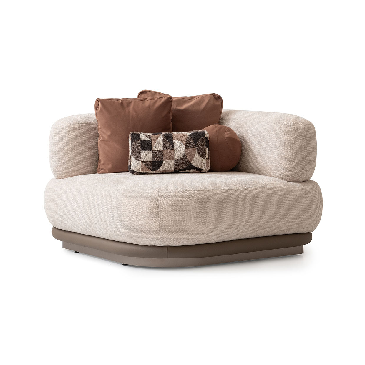 Michael Amini Bristol Point Corner Unit Saddle Brown