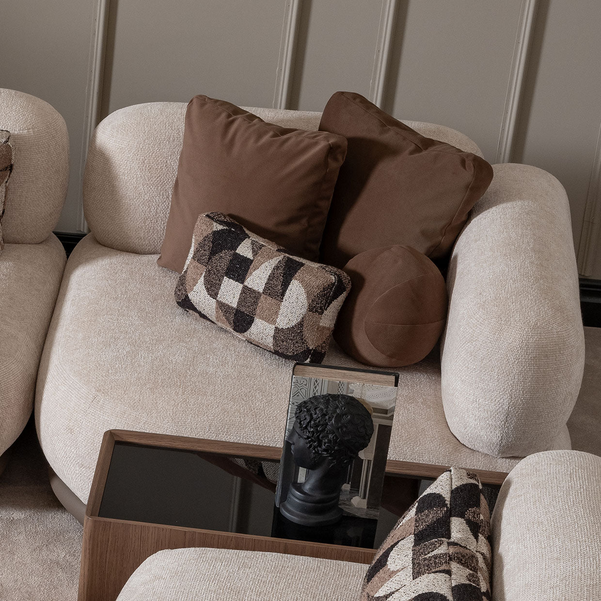 Michael Amini Bristol Point Corner Unit Saddle Brown — lifestyle view