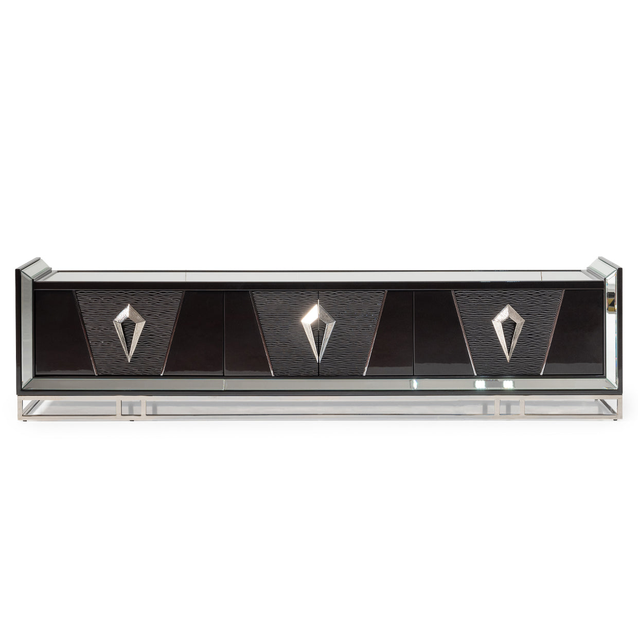 Carmela Media Cabinet - Glossy Charcoal