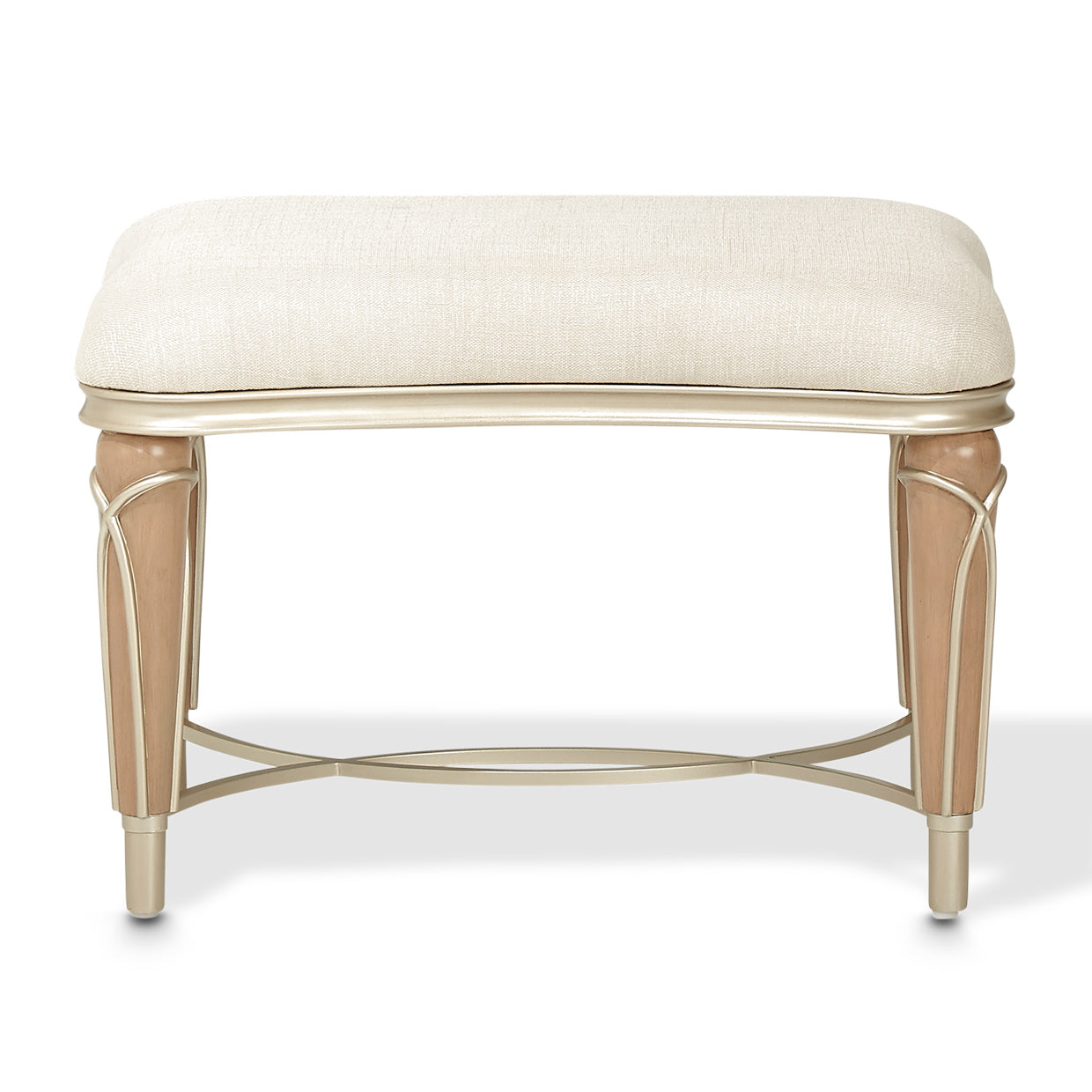 Villa Cherie Ottoman - Pearl/Caramel