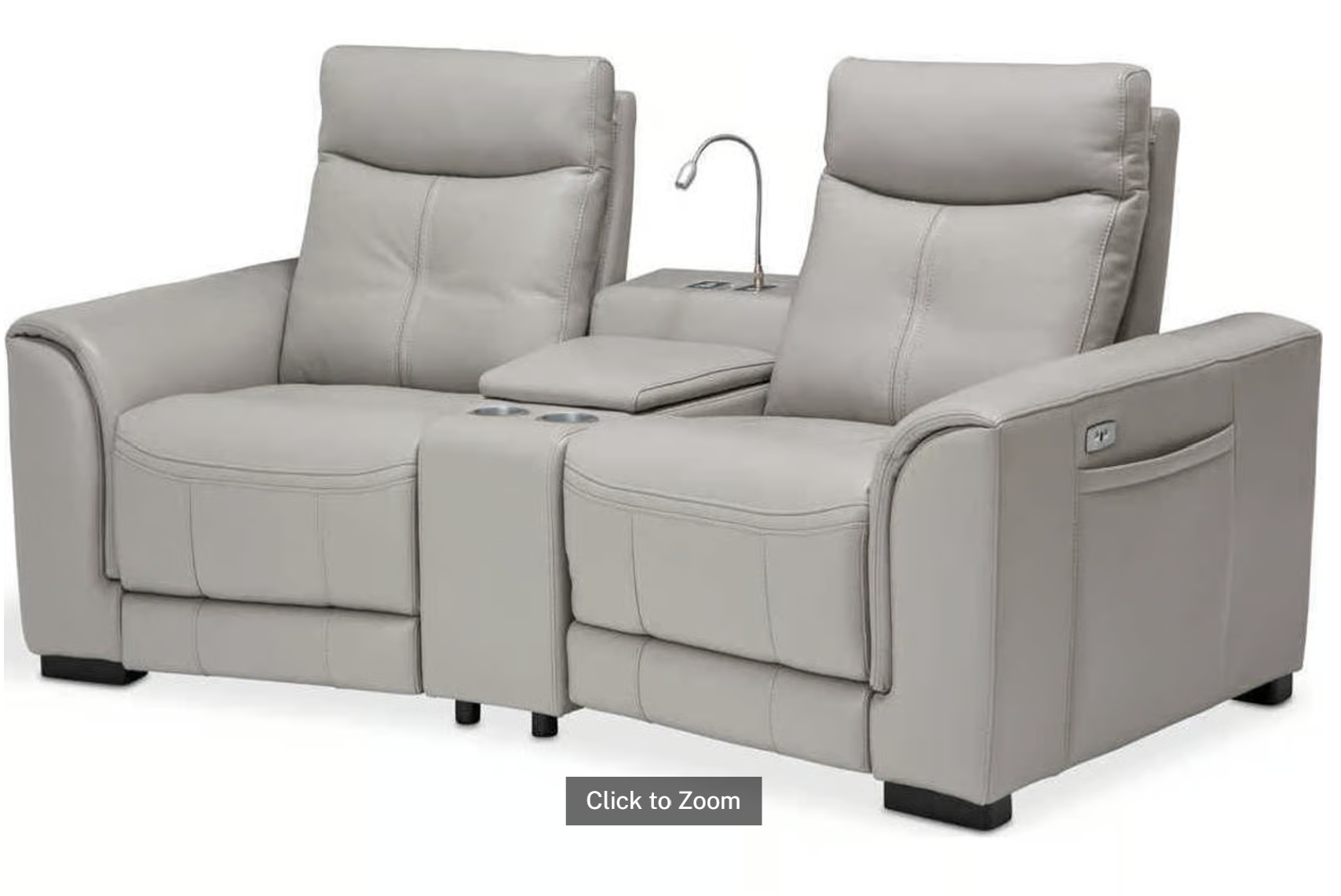 Bentley 3-Piece Light Grey Leather Loveseat