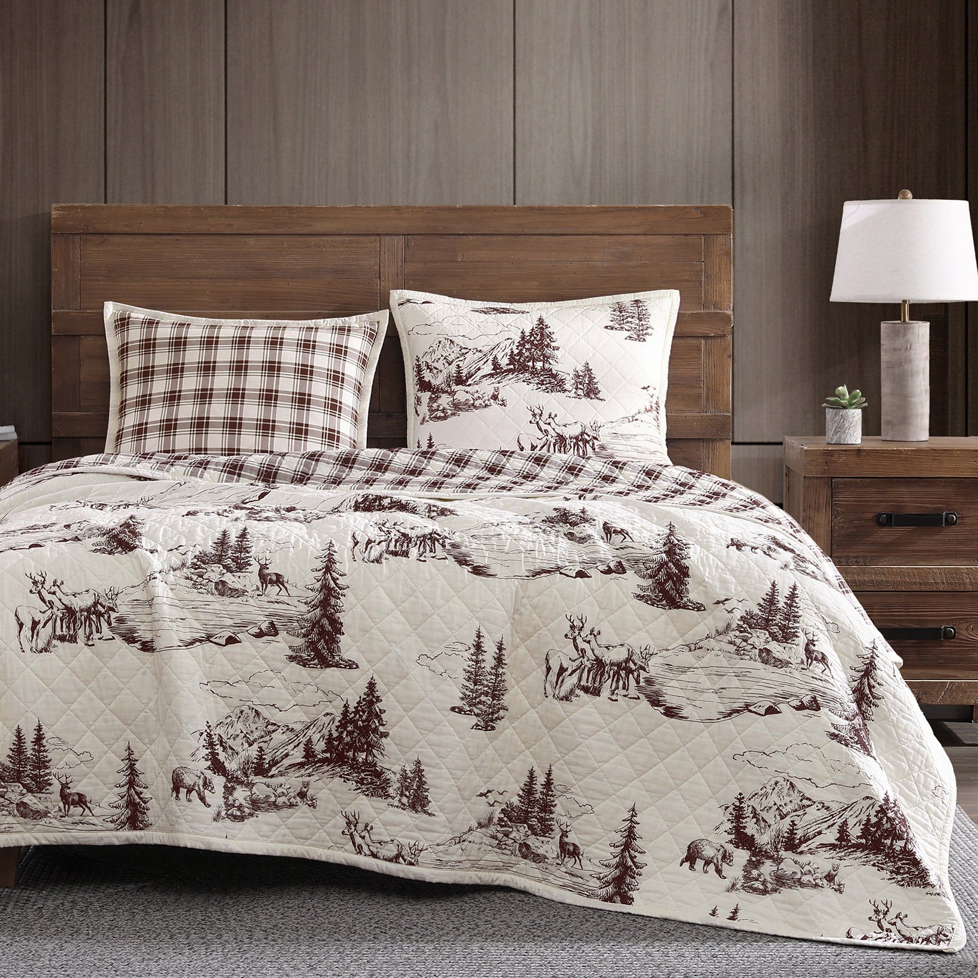 White Pine - Twin Reversible Quilt Set (Set of 2) - White