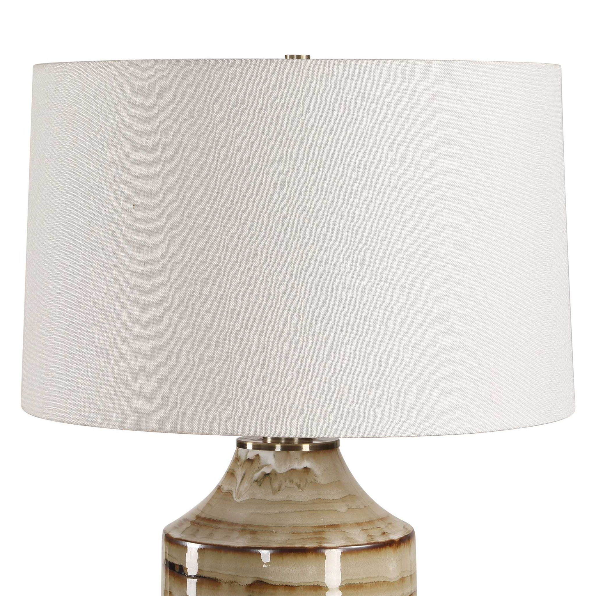 Schneider - Glazed Table Lamp - Brown / Beige