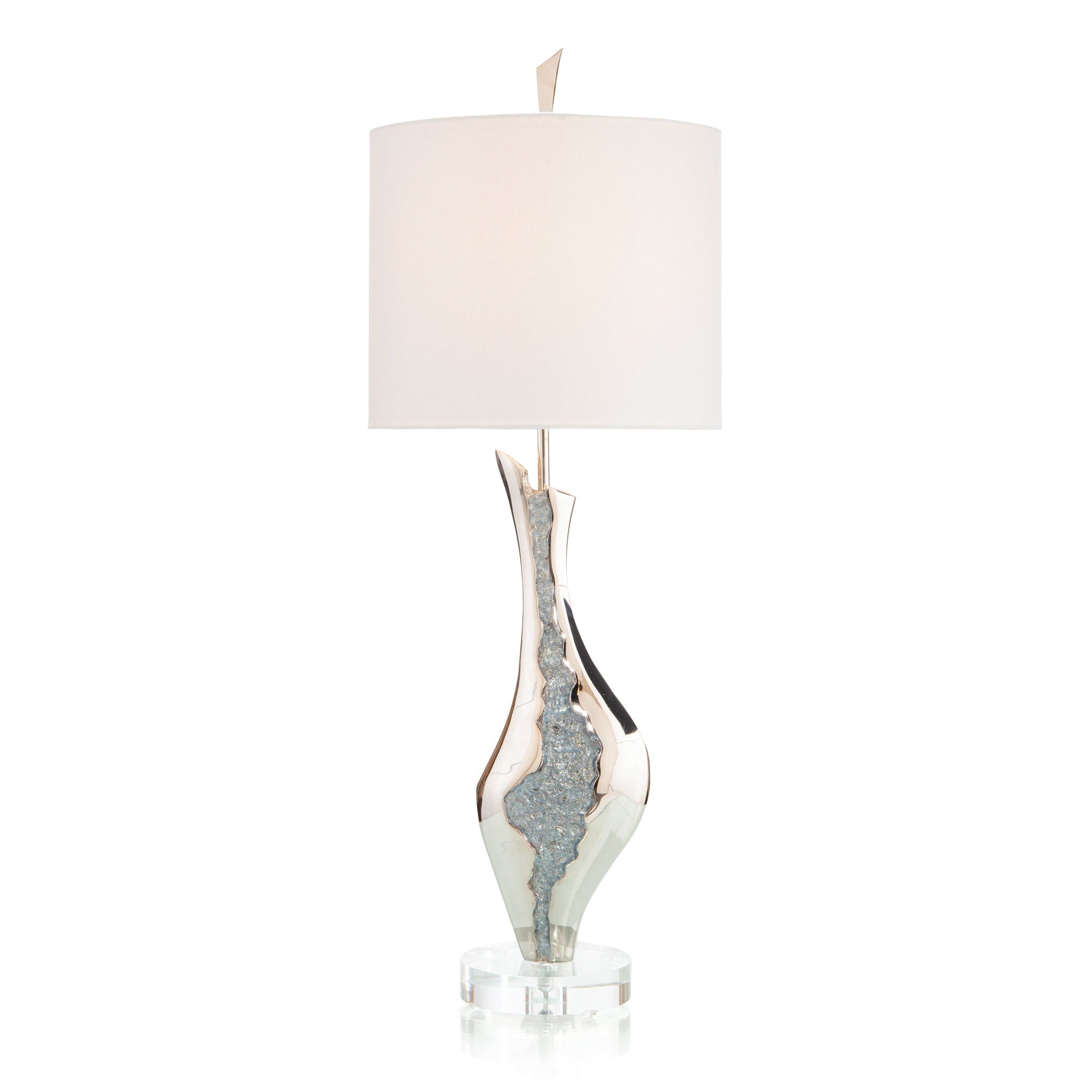 Glass Geode Table Lamp