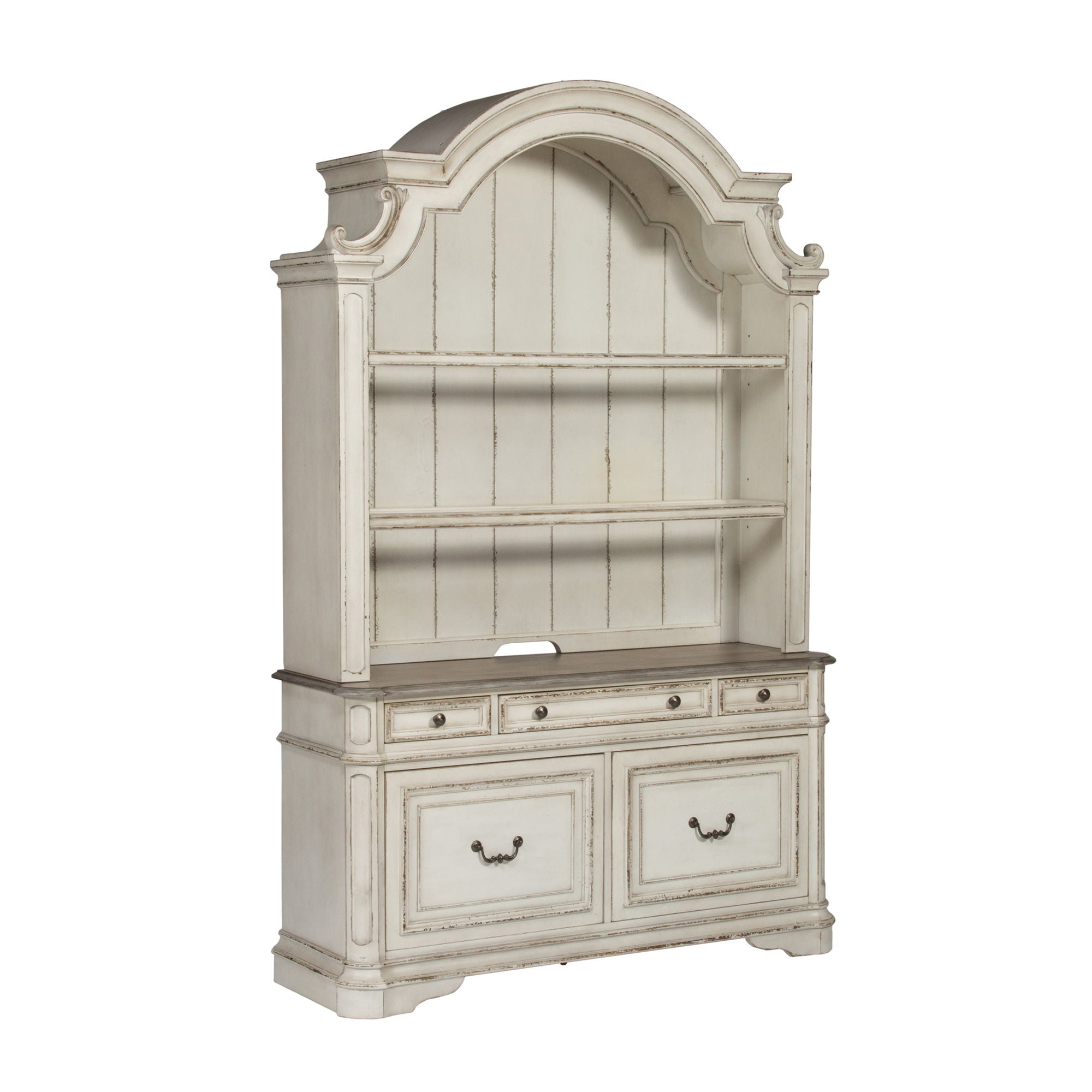 Magnolia Manor - Credenza Hutch - Antique White