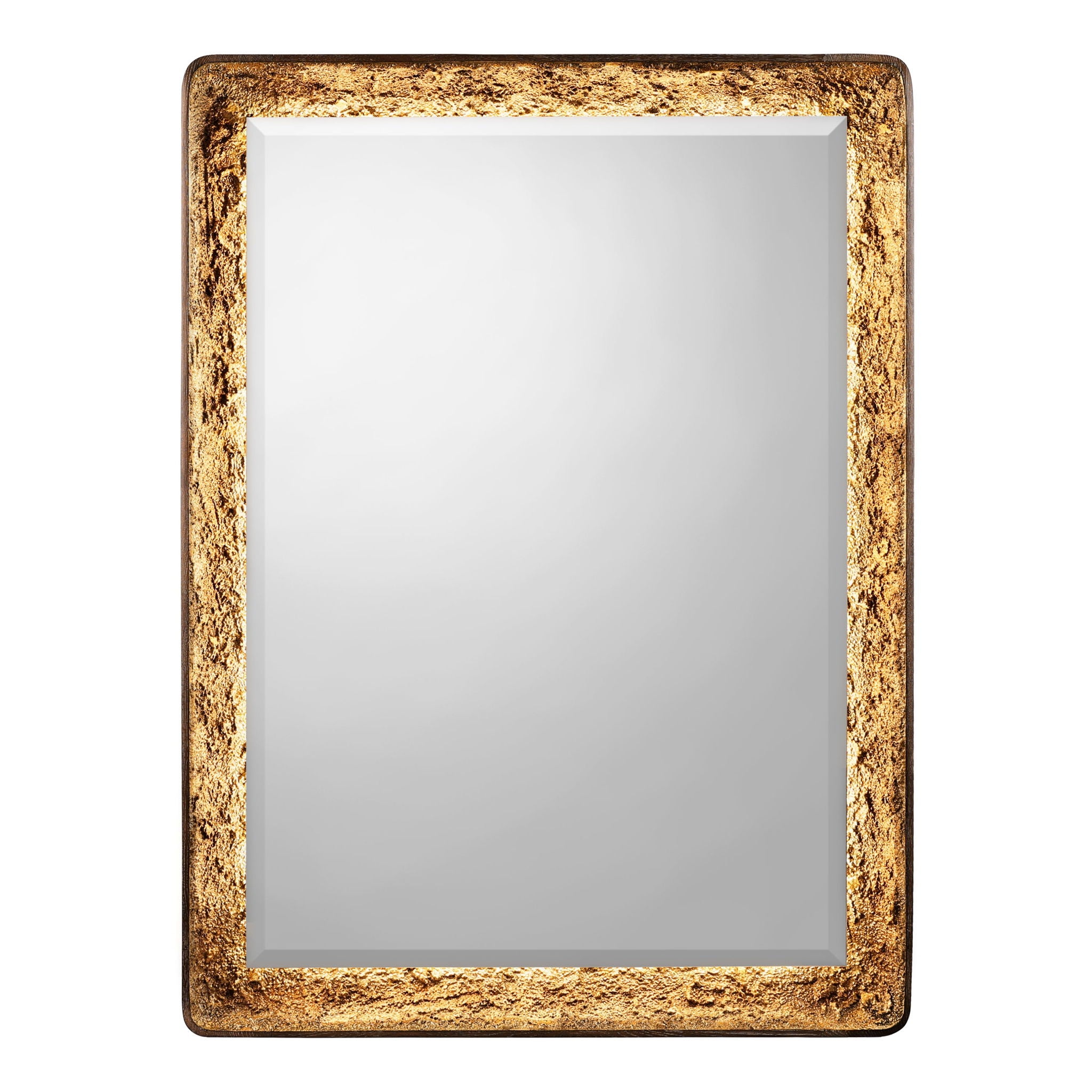 Gilded Oak Lighted Mirror, Rectangular