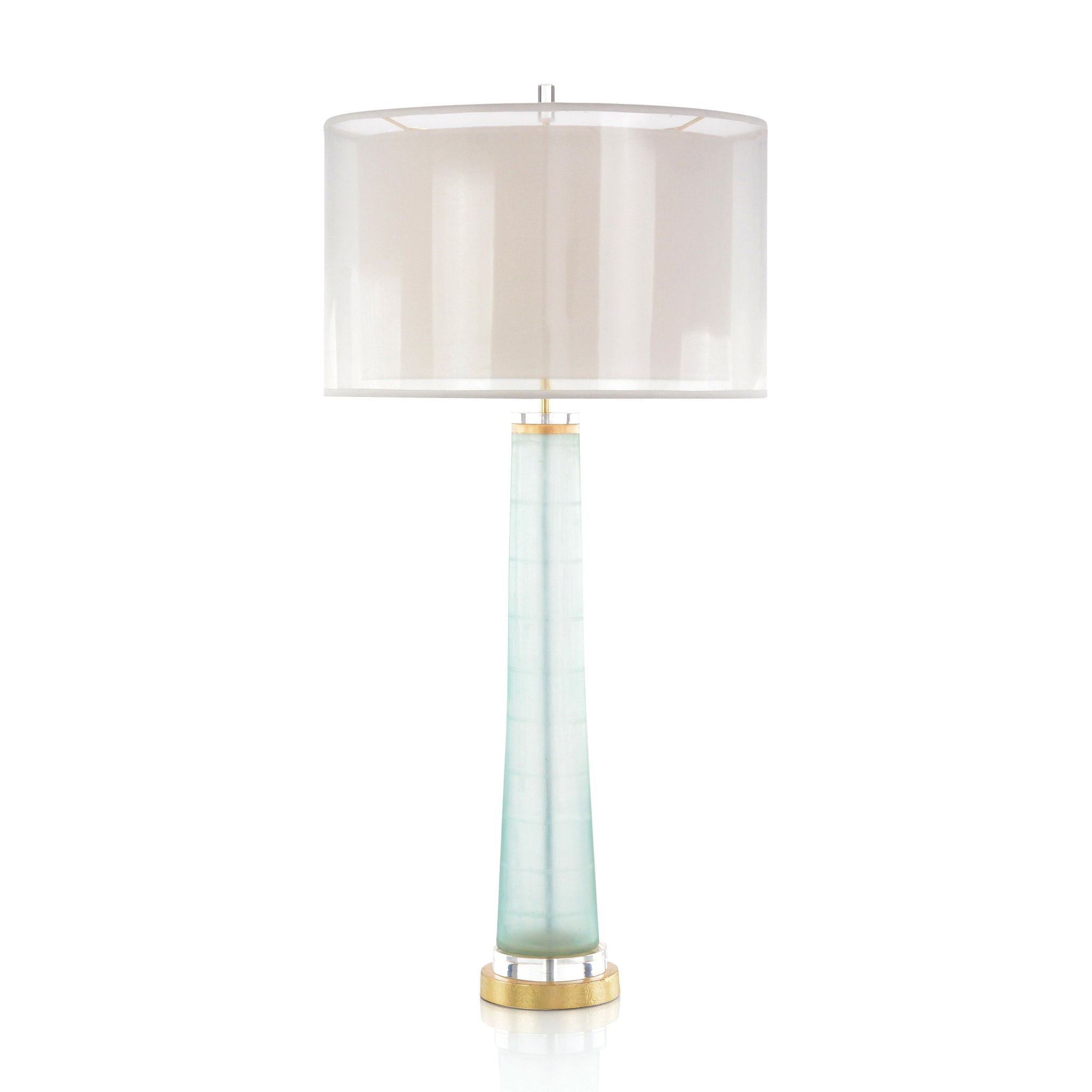 Pale Aqua and Gold Table Lamp