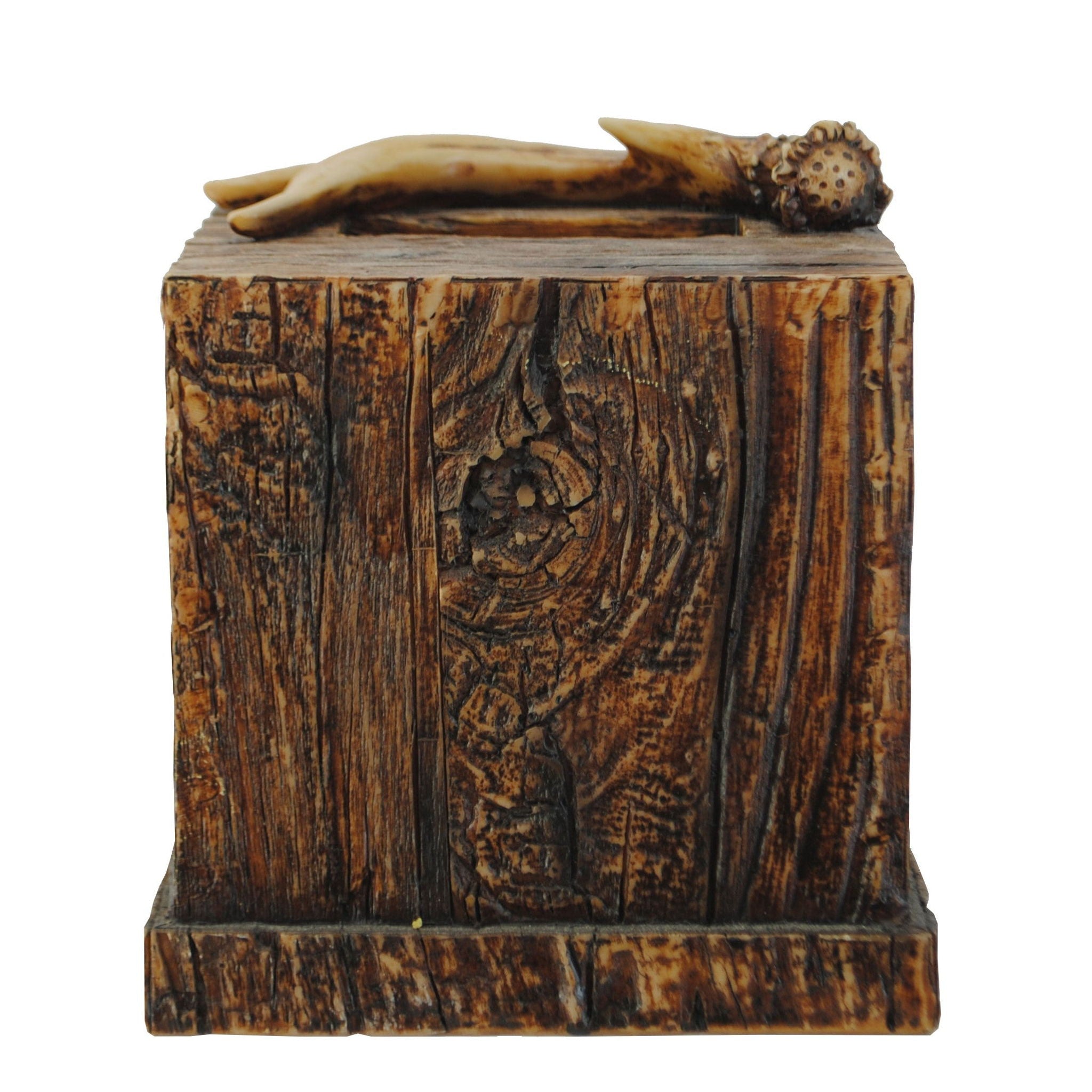 Antler Bath - Antler & Tree Bark Tissue Box Cover, 2 Per Carton - Brown