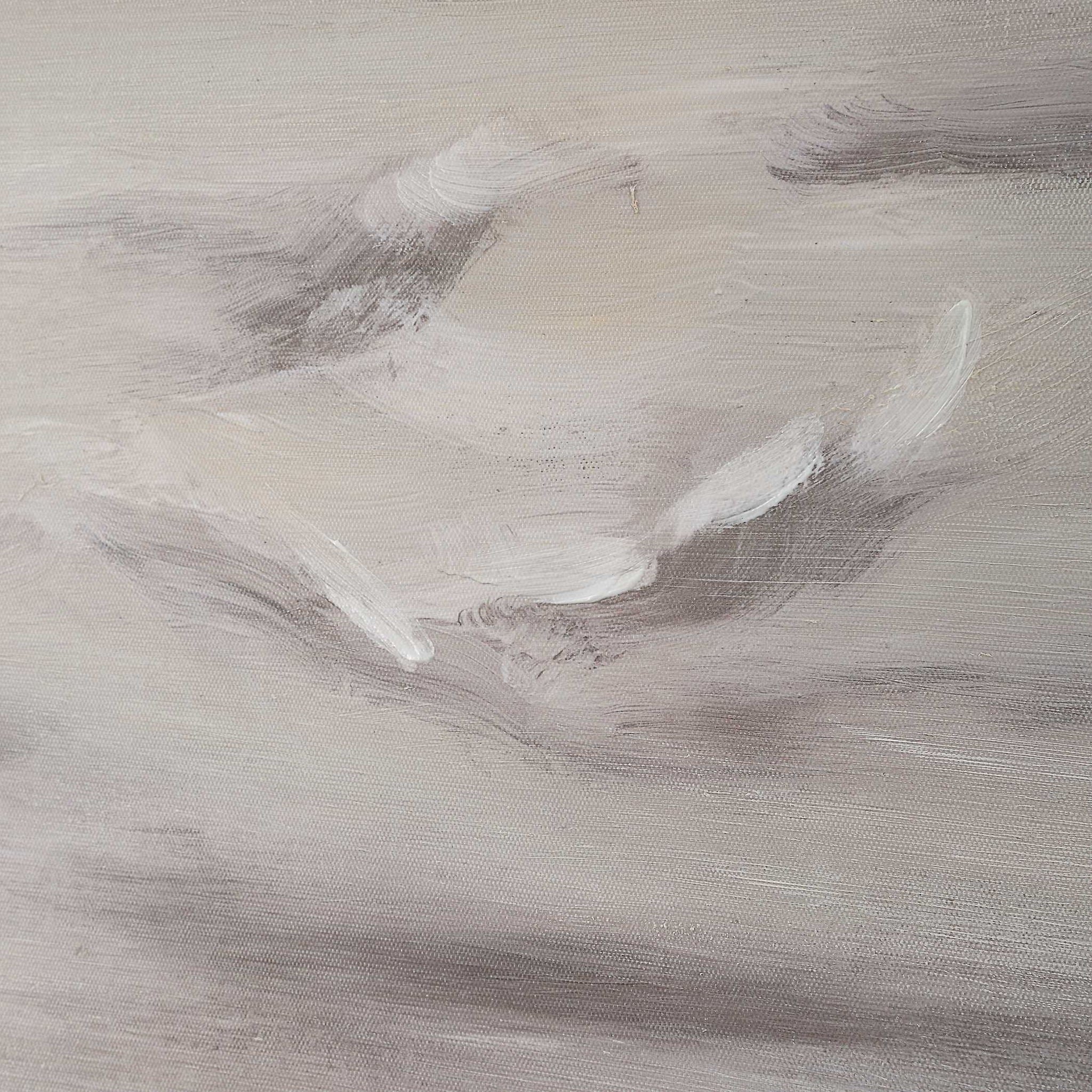 Trance - Hand Painted Abstract Art - Brown / Gray / White / Woodtone