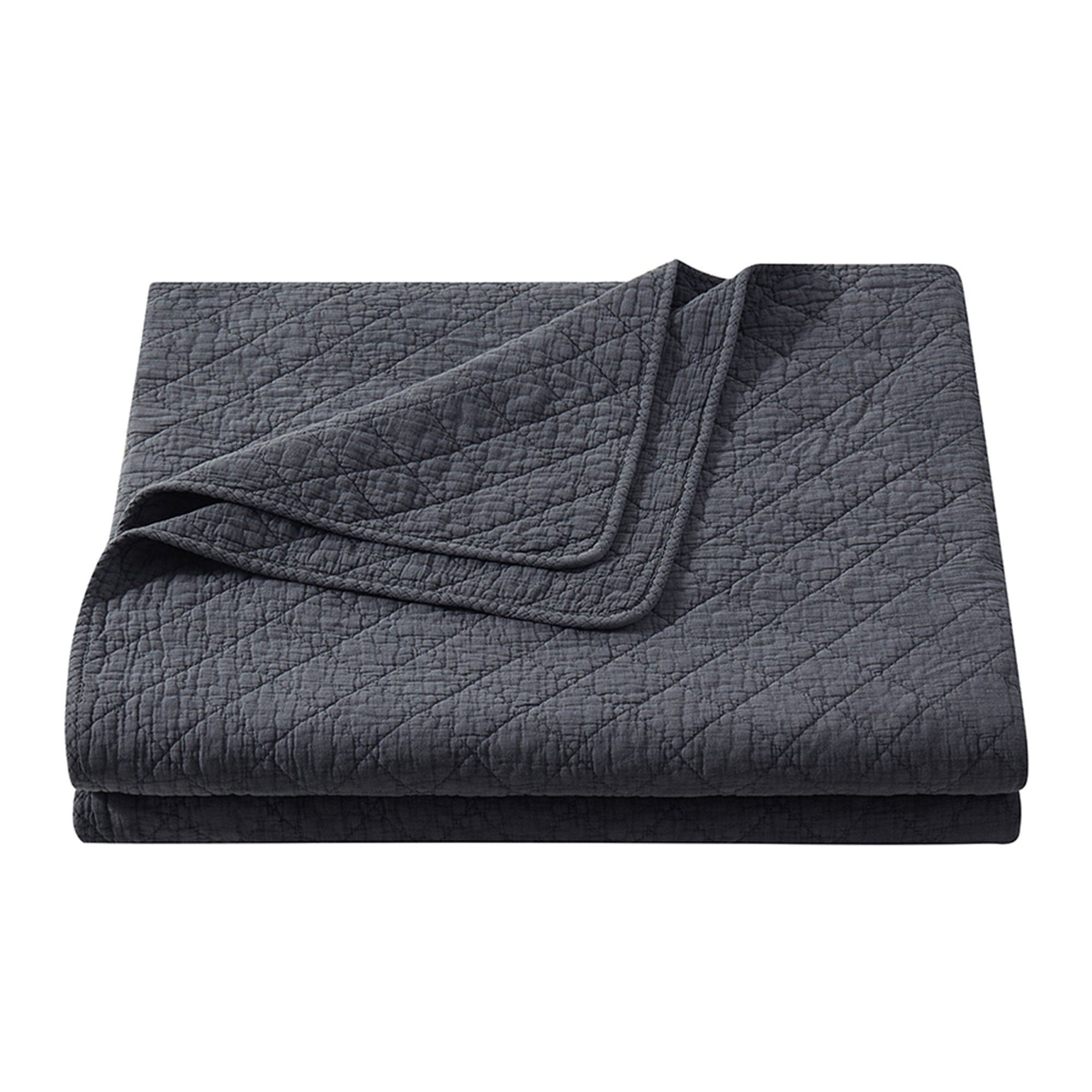 Cotton Gauze - Twin Stonewashed Quilt - Charcoal