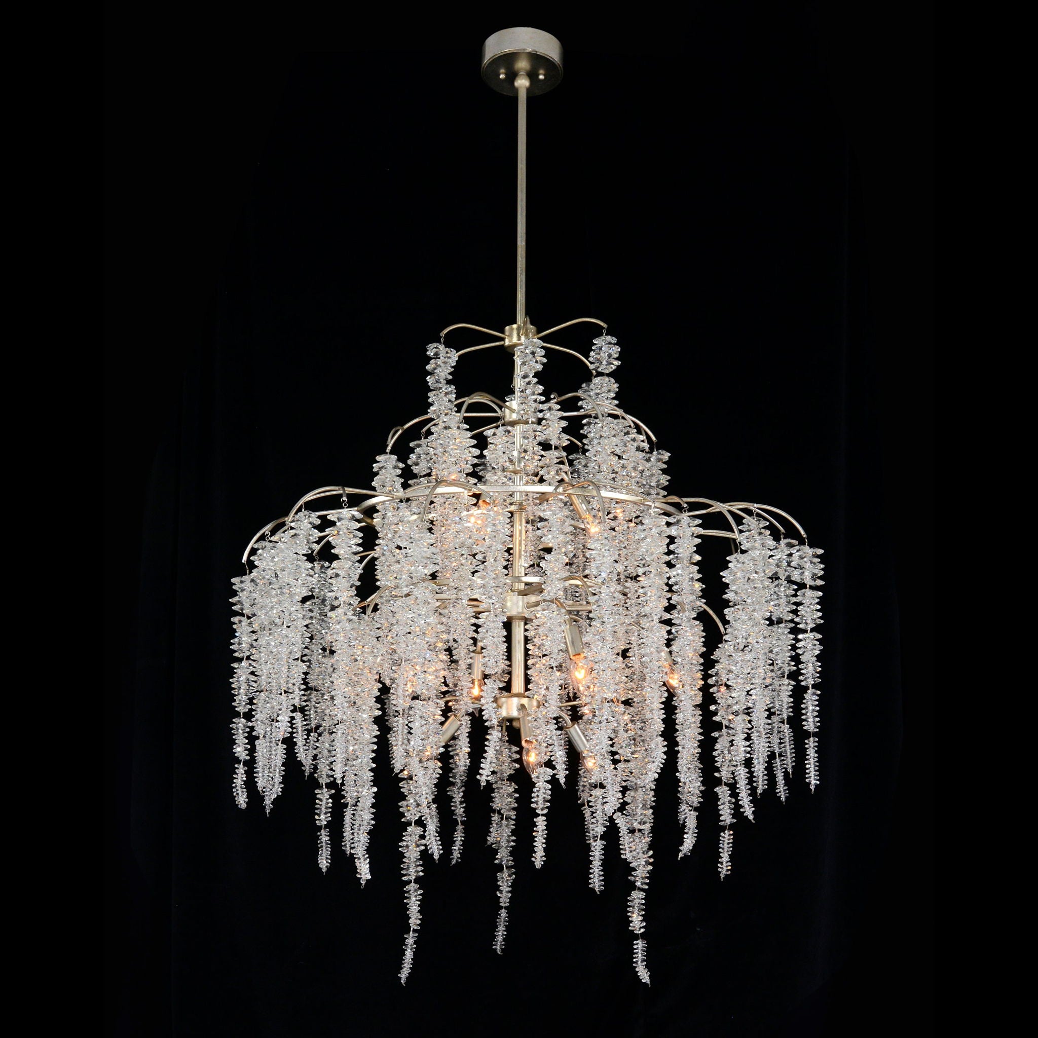 Cascading Crystal Twelve-Light Chandelier