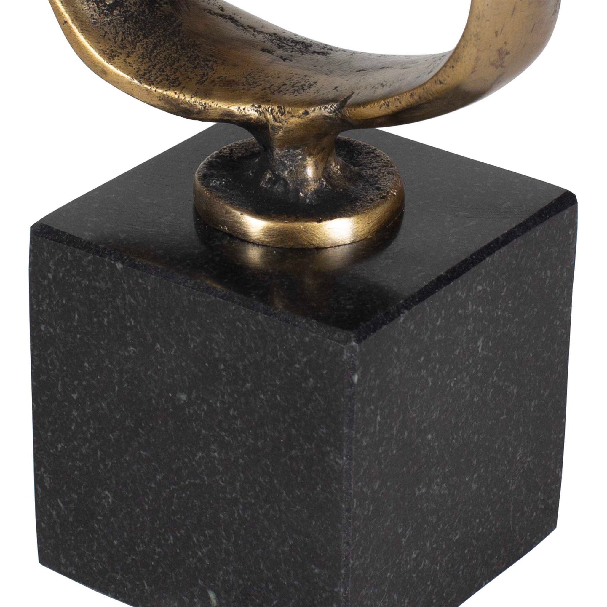 Loopform - Ring Sculpture - Black / Brass