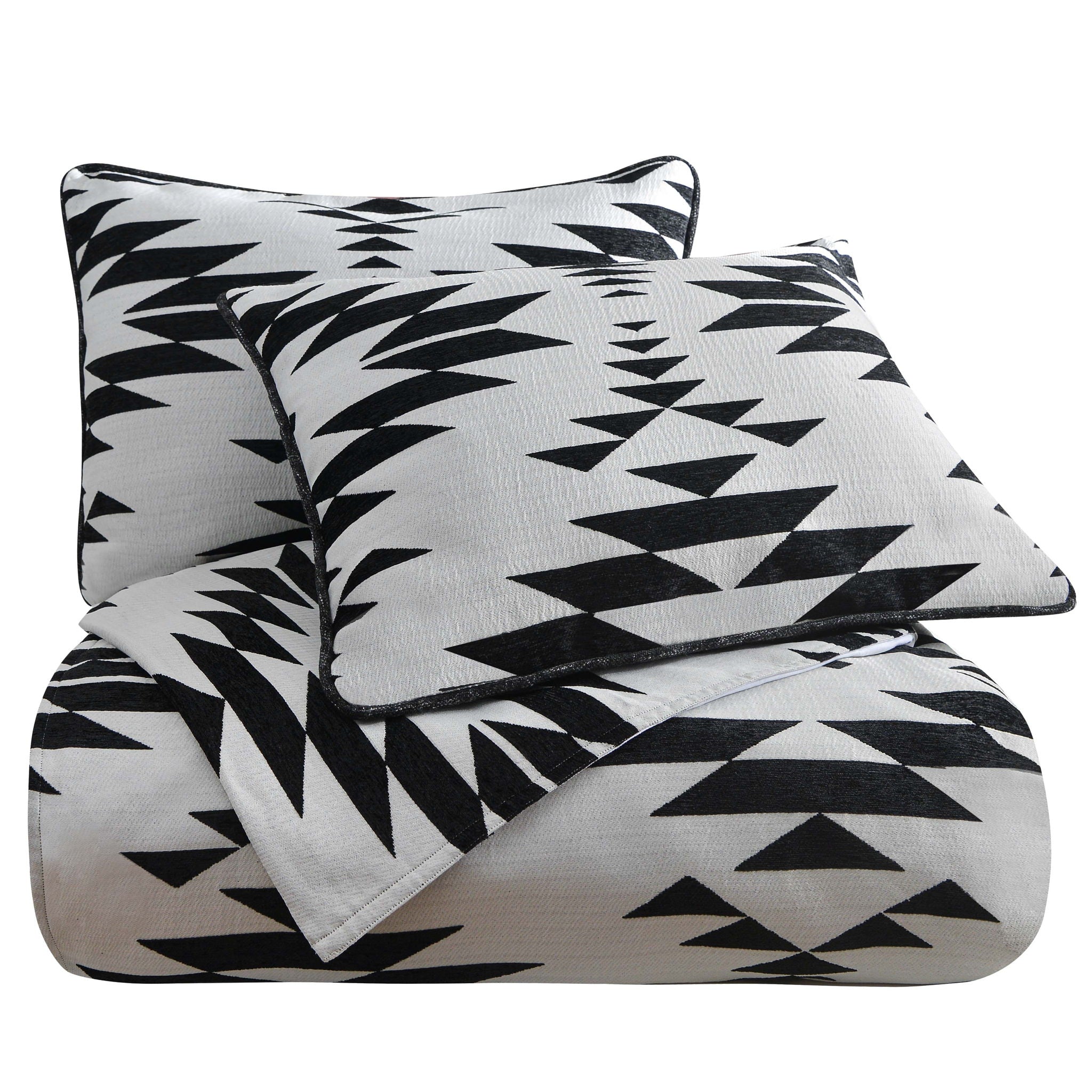 Amelia - King Aztec Comforter Set (Set of 3) - Black / White