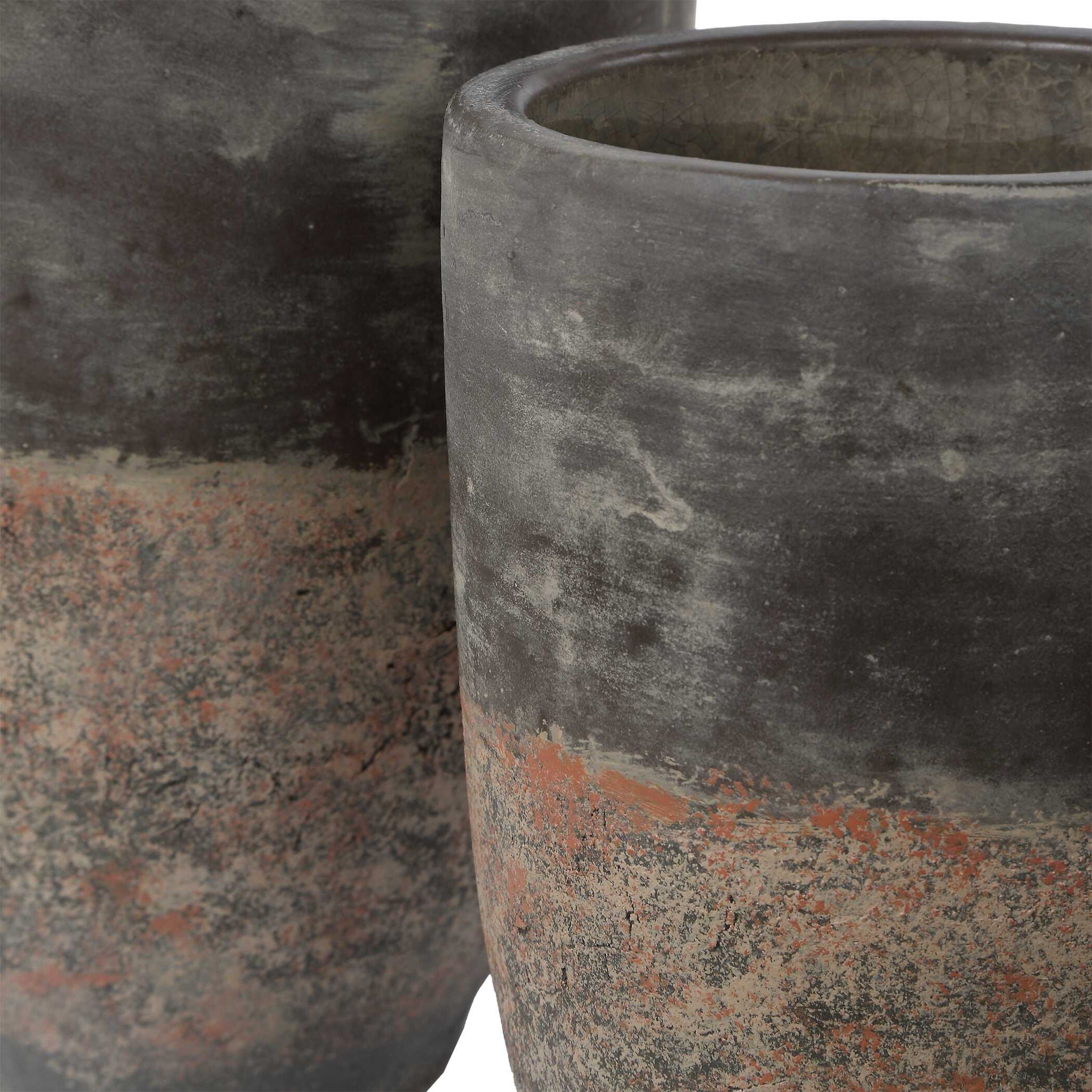Emberwash - Planters (Set of 2) - Black / Brown